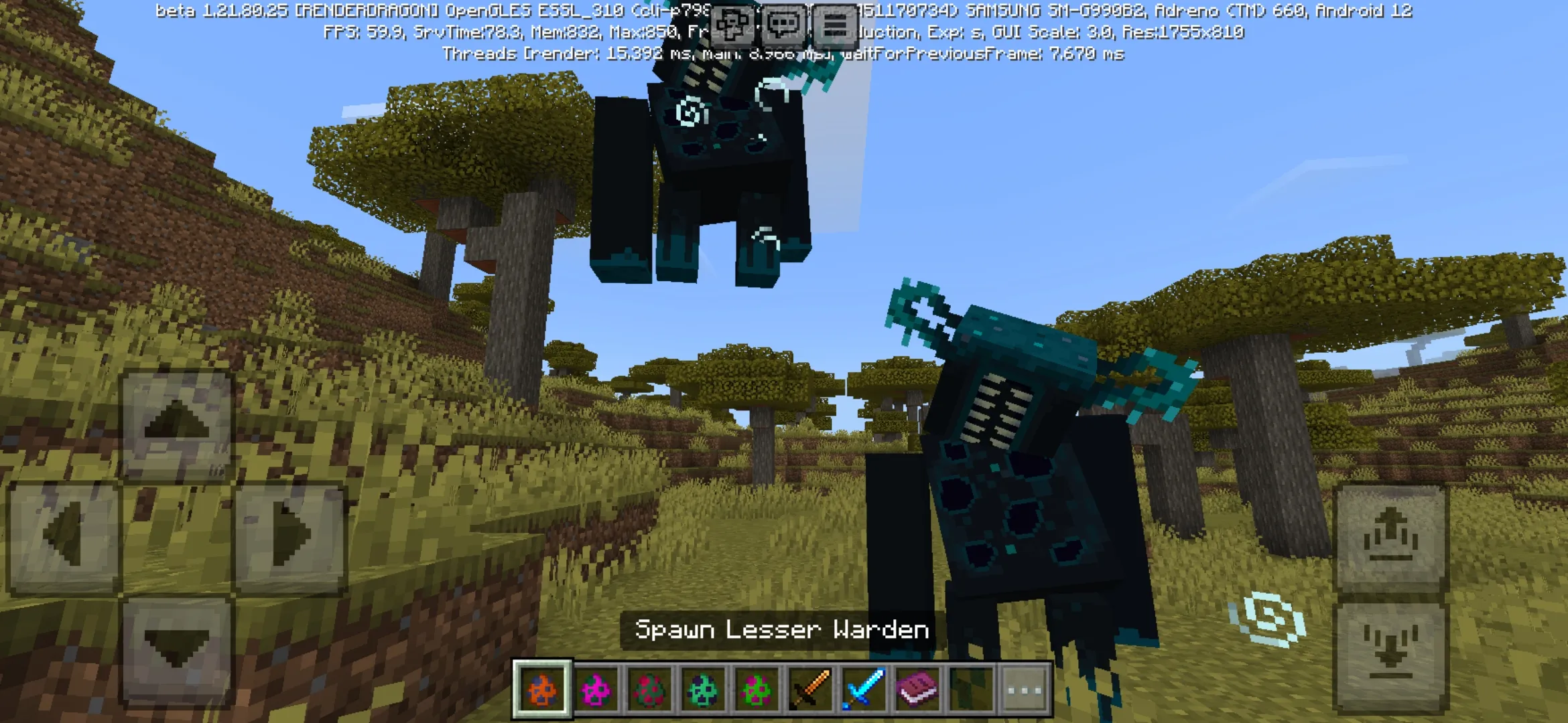 Lesser Warden from Multidimensions Mod for Minecraft PE