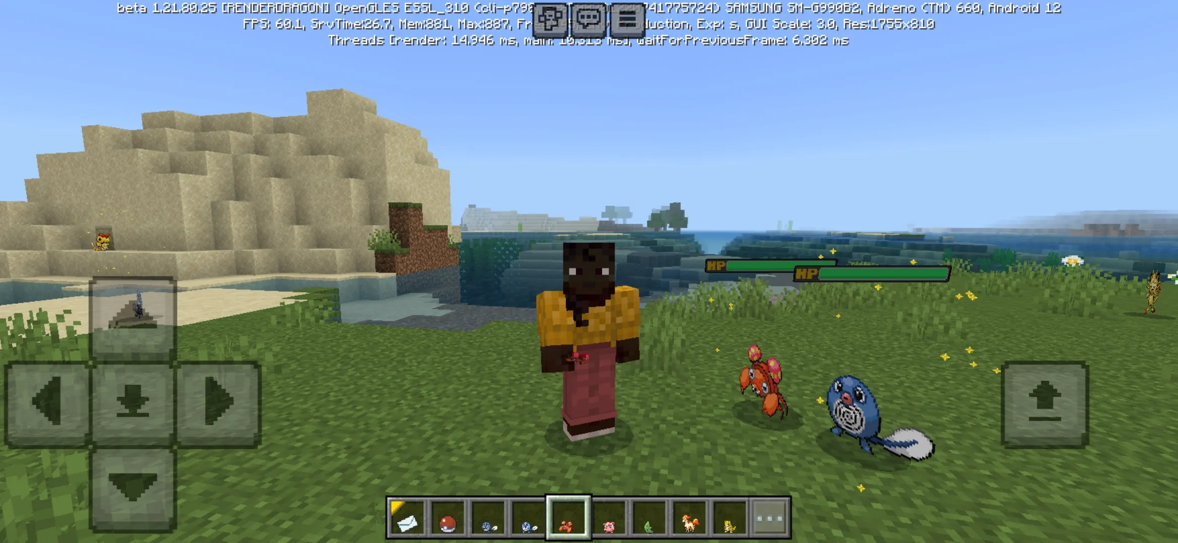 Mobs from Paper Pokemon Mod for Minecraft PE