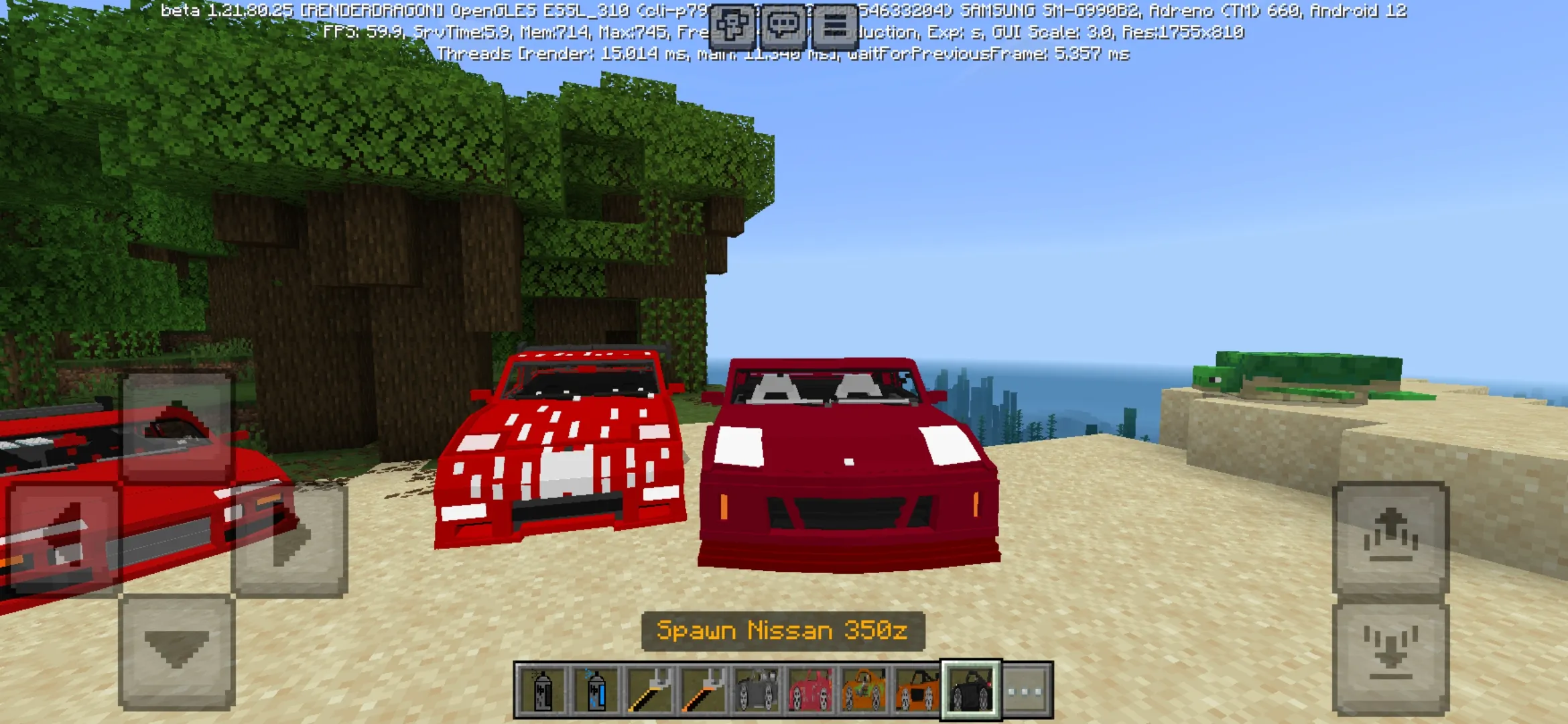 Nissan from Fast and Furious Mod for Minecraft PE