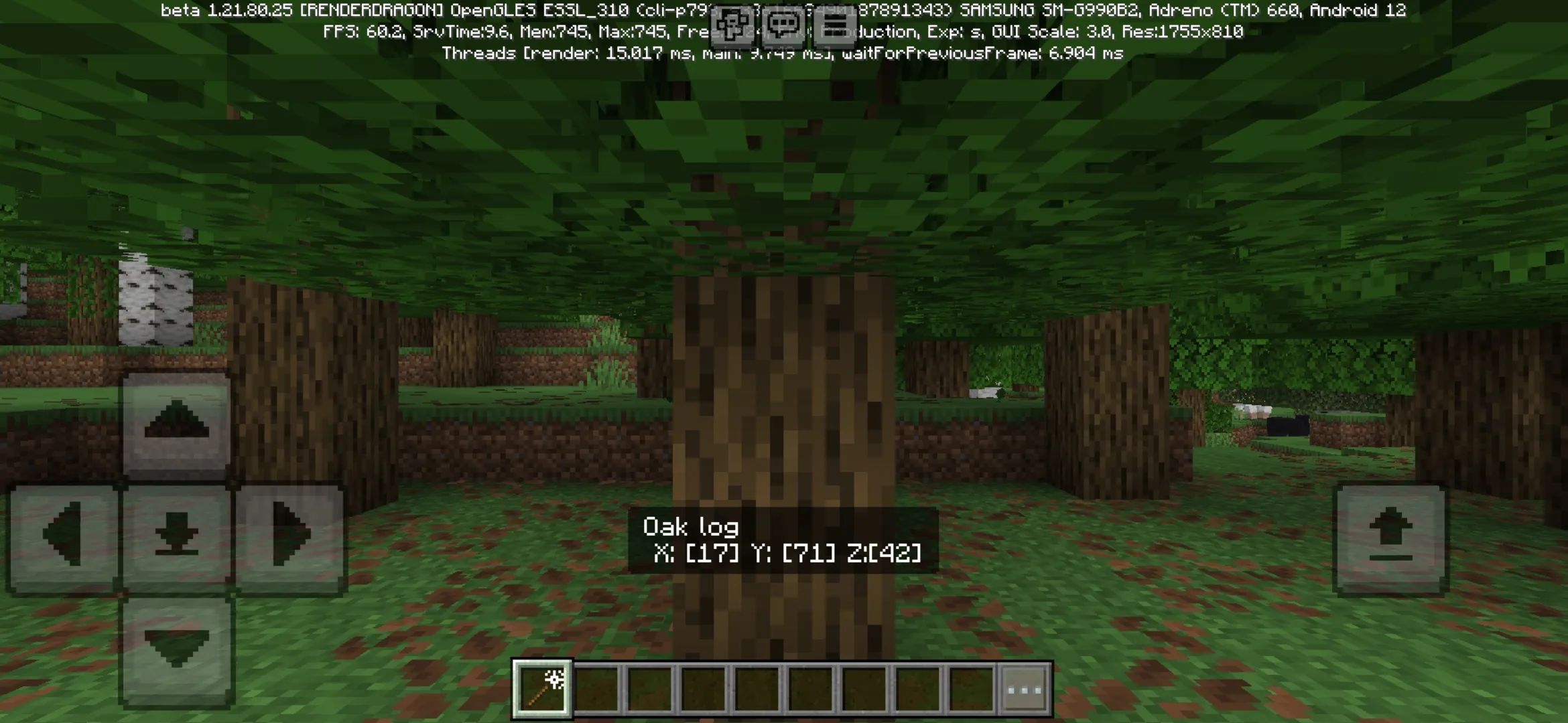 Oak Log from Destroy Wand Mod for Minecraft PE