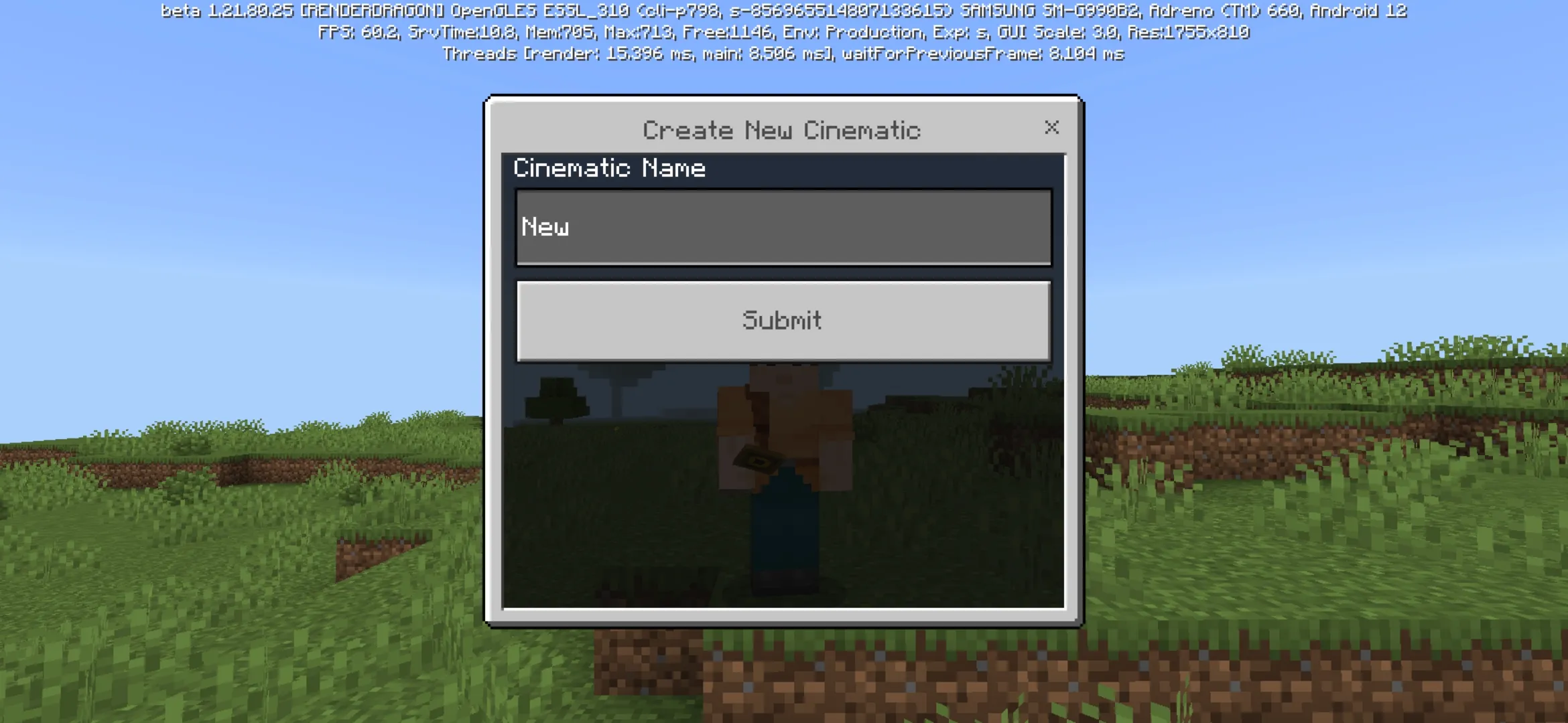 Options from Cinema Mod for Minecraft PE