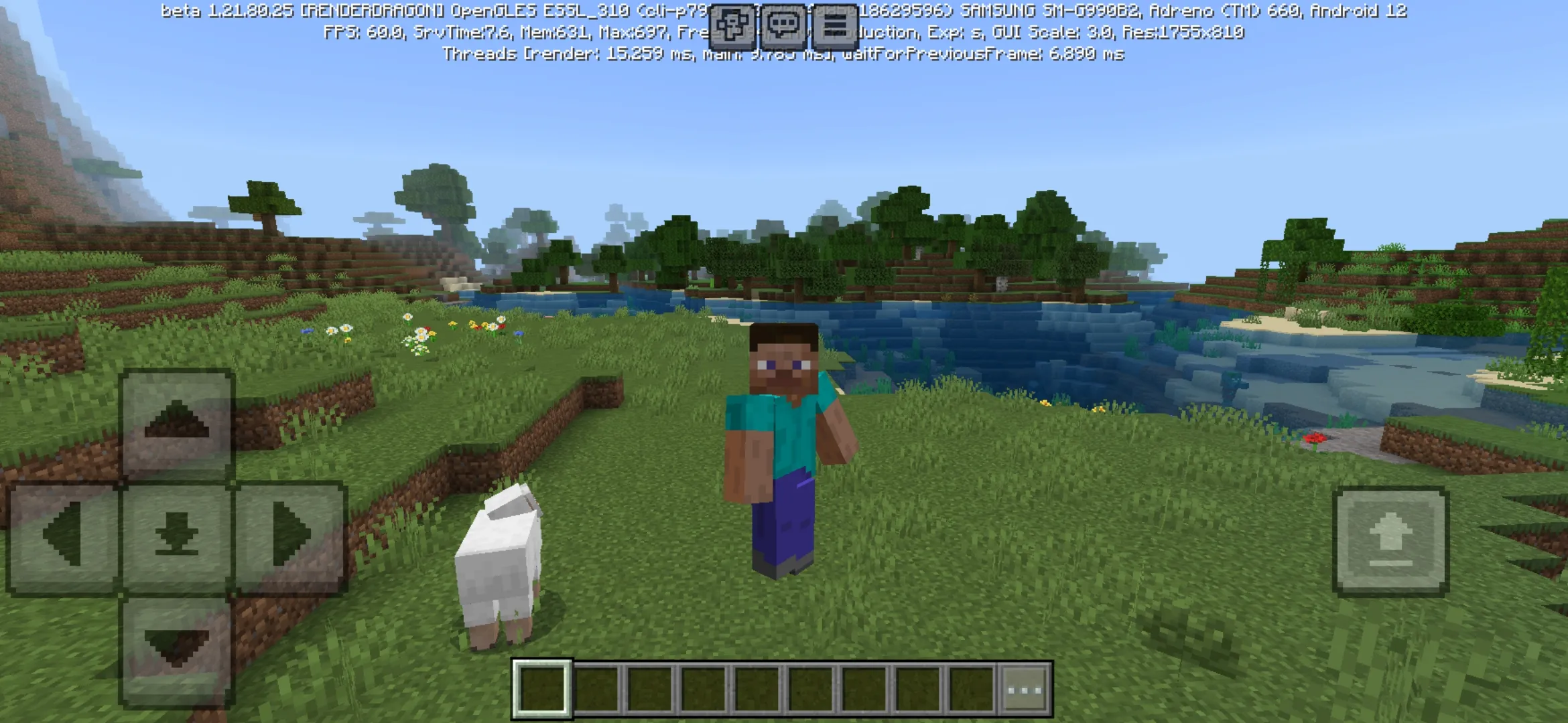 Options from Detailed Player Animations Mod for Minecraft PE