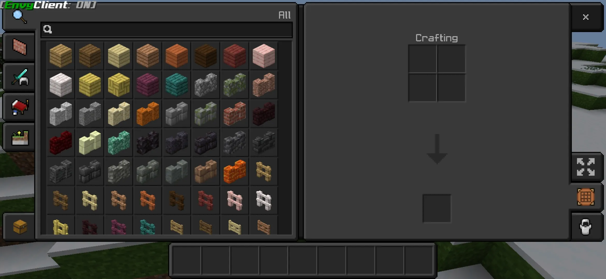 Options from FPS Boost Mod for Minecraft PE