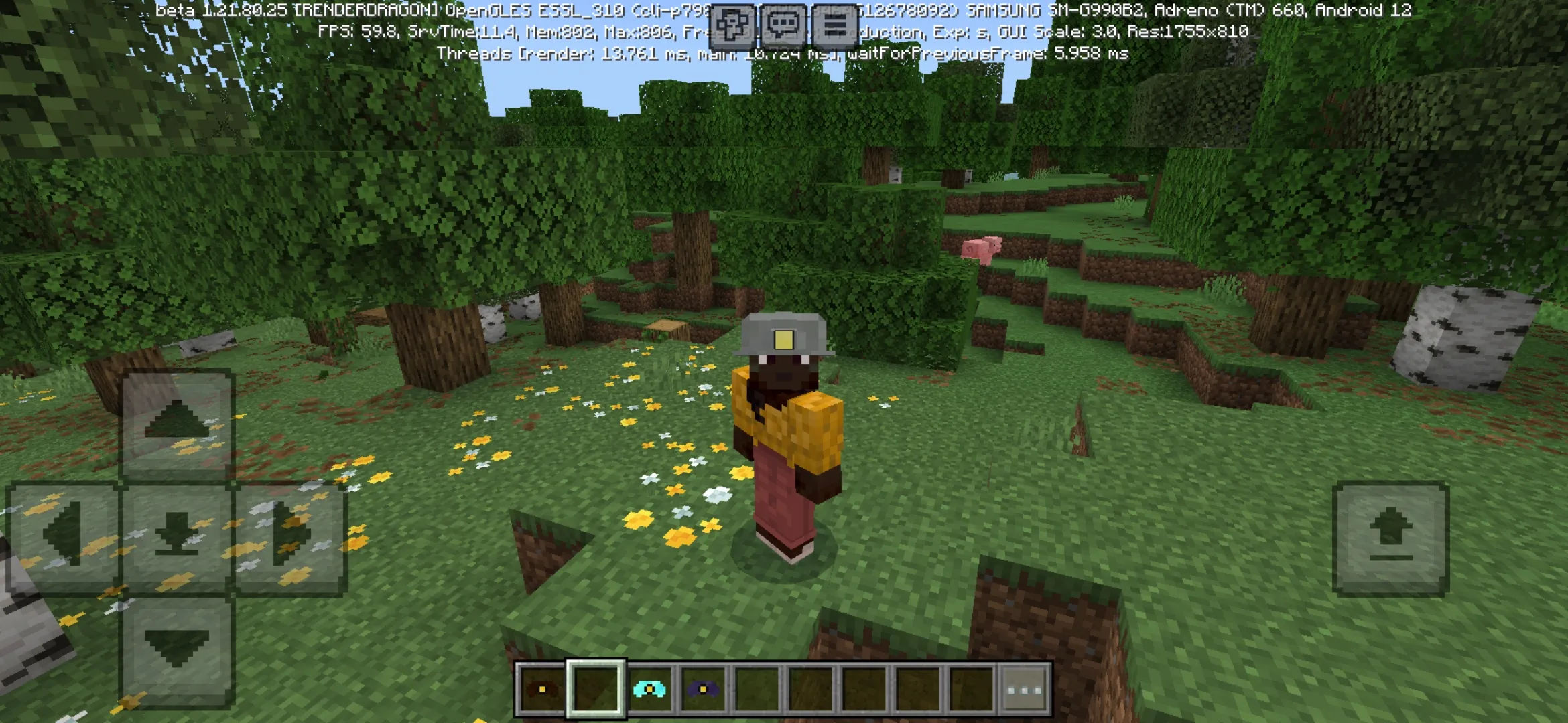 Options from Miner Helmet Mod for Minecraft PE