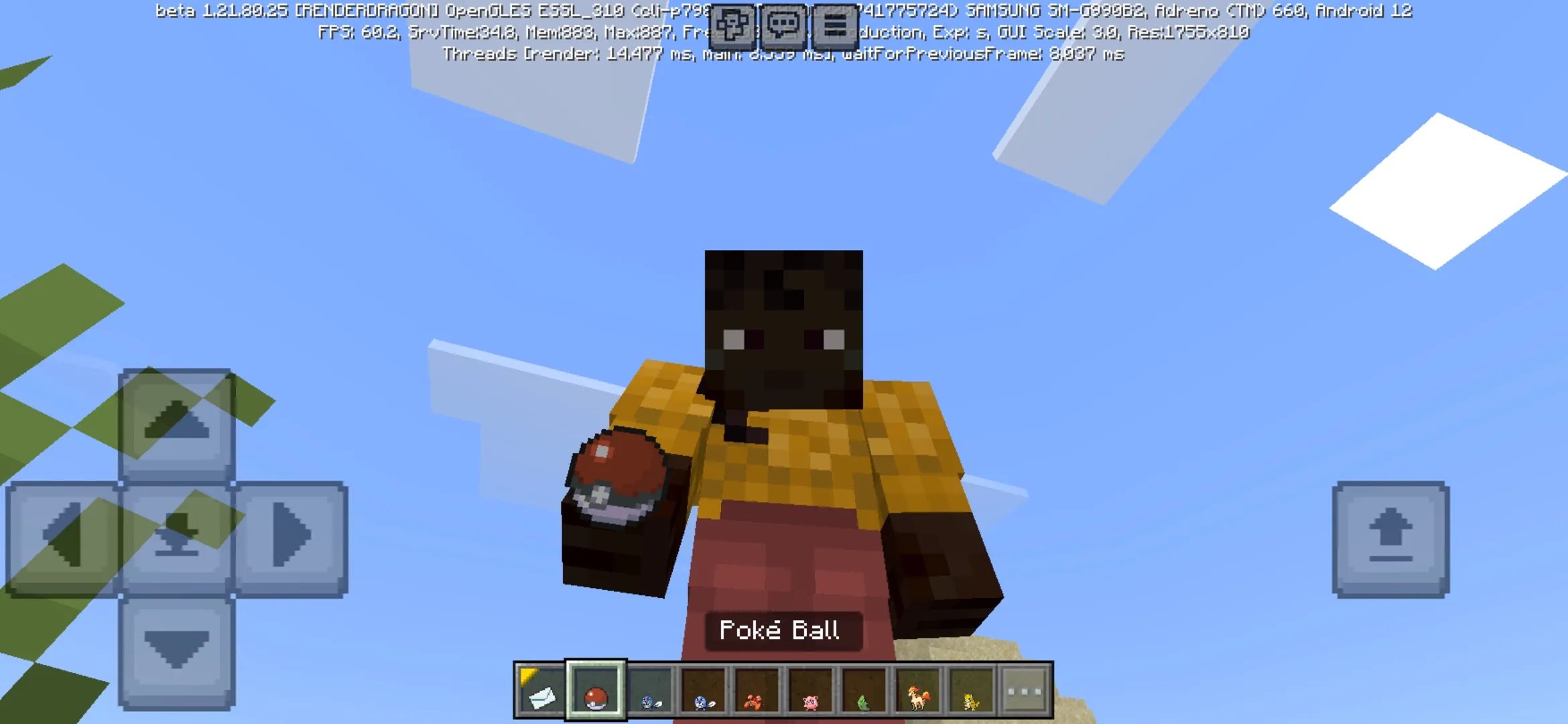 Poke Ball from Paper Pokemon Mod for Minecraft PE