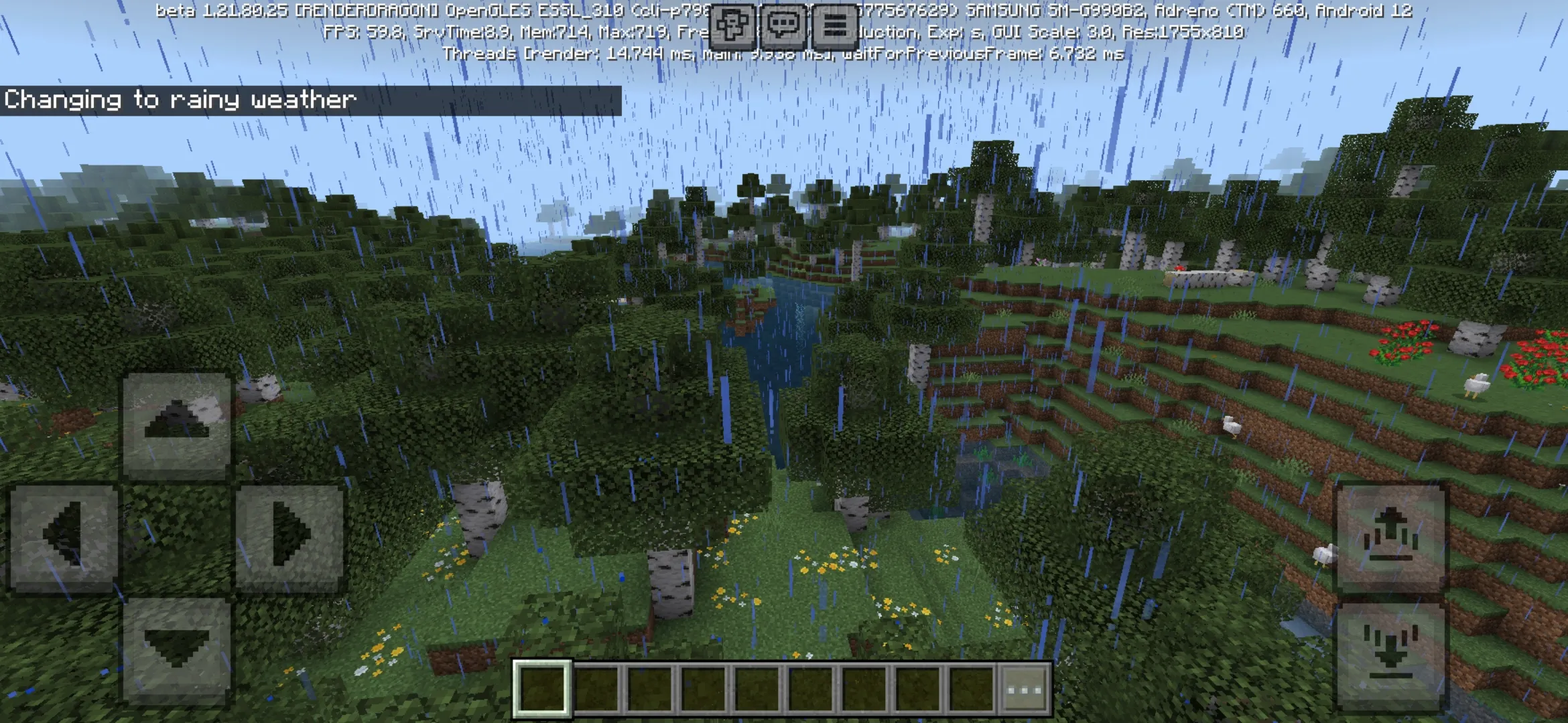 Rain from No Fog Texture Pack for Minecraft PE