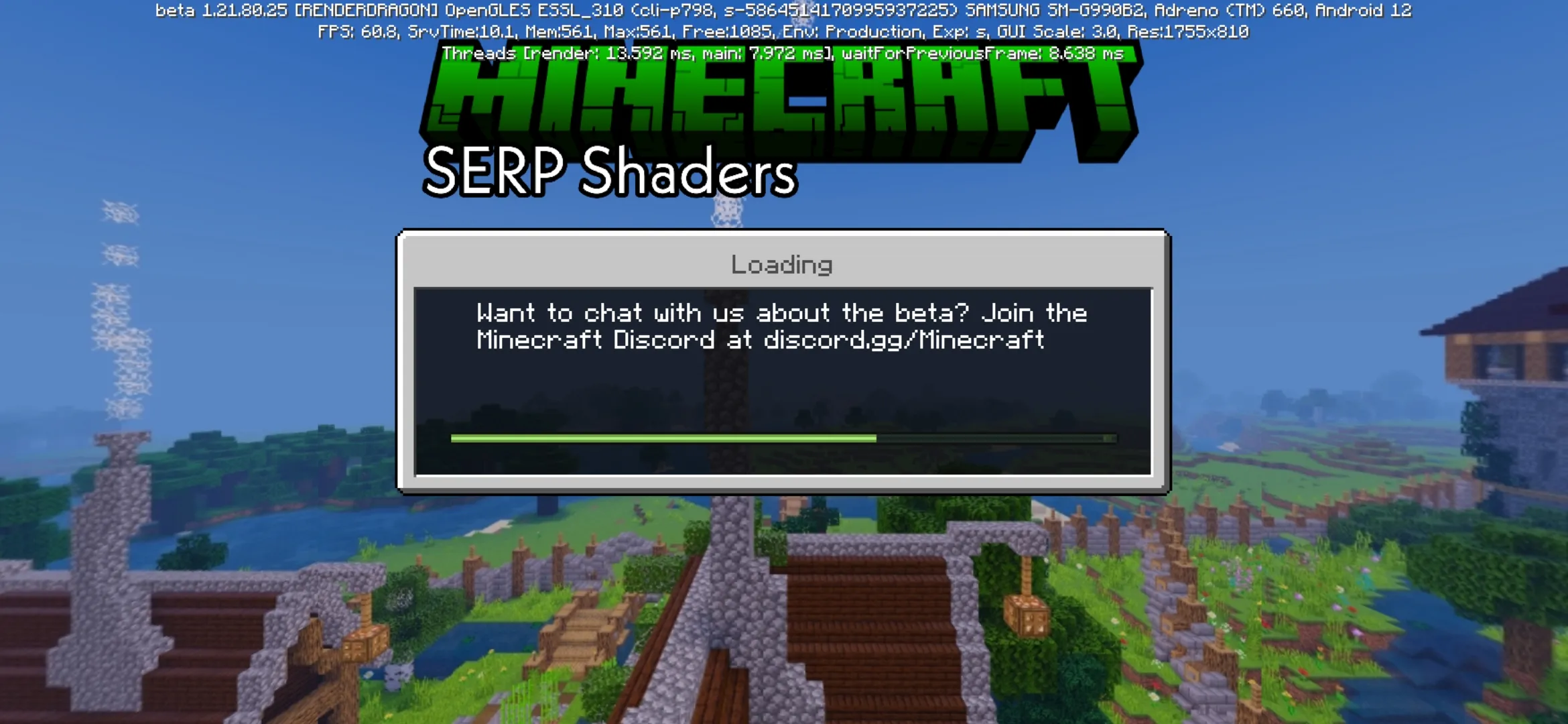 Start from SERP Shader for Minecraft PE