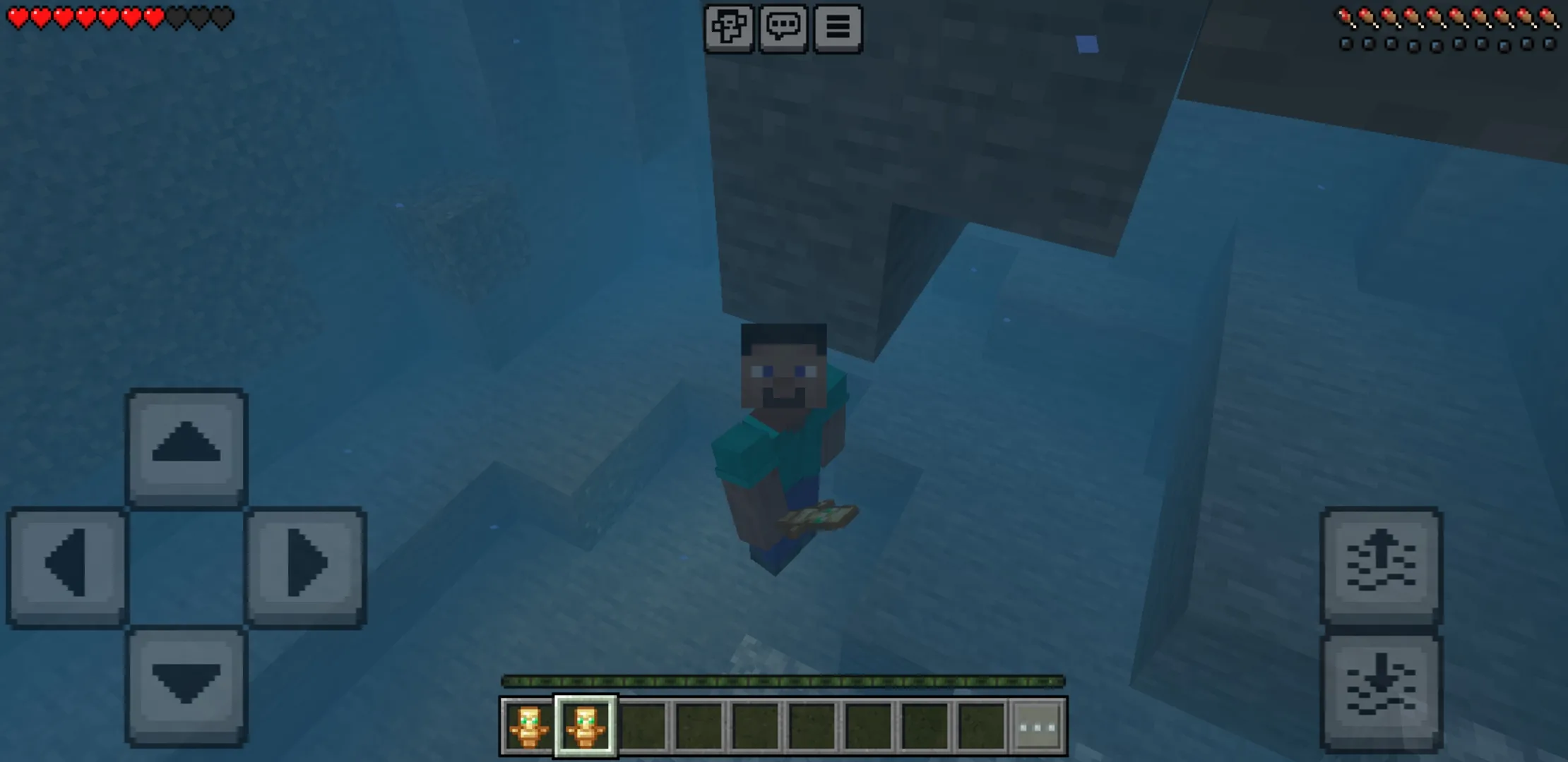 Underwater from Chat from Totem Counter Mod for Minecraft PE