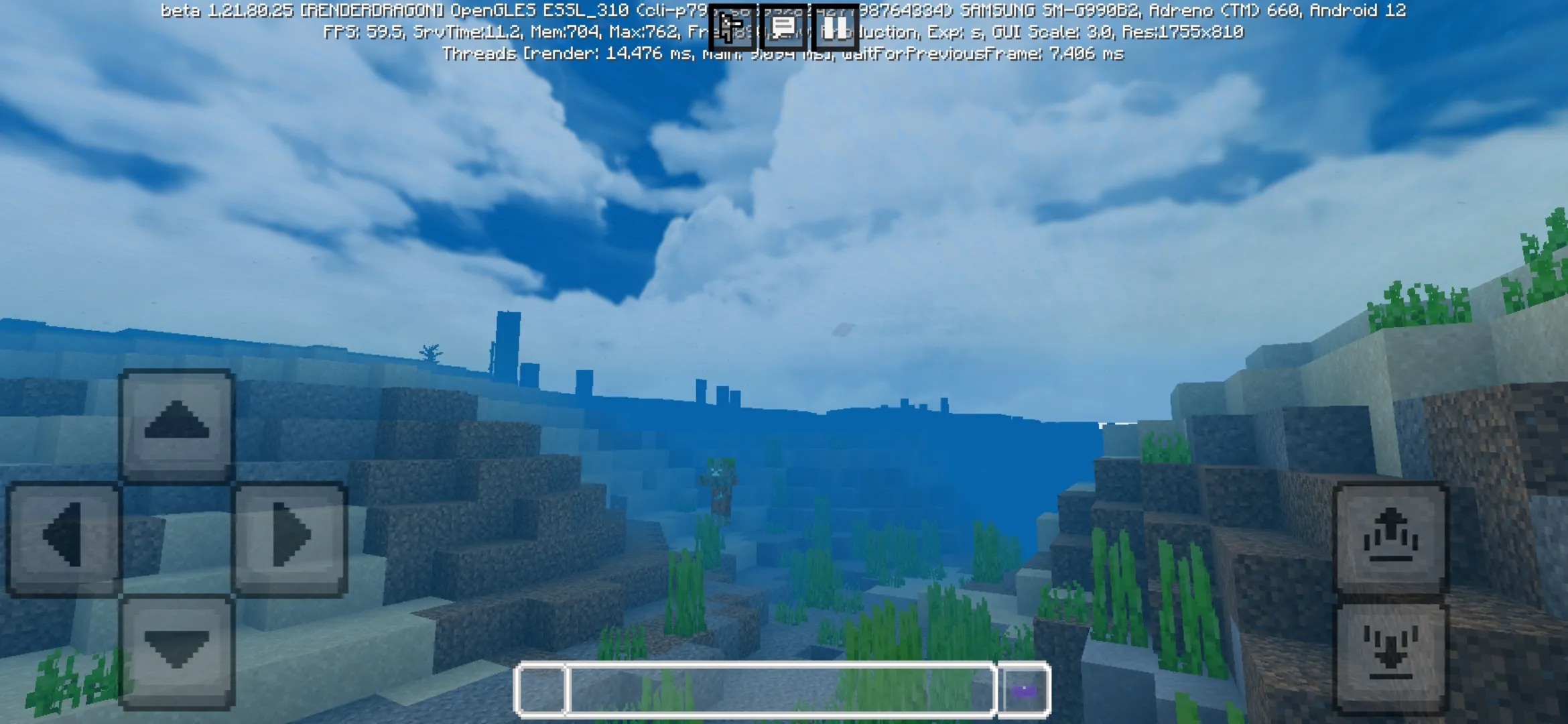 Underwater from Vibrant Visuals Texture Pack for Minecraft PE