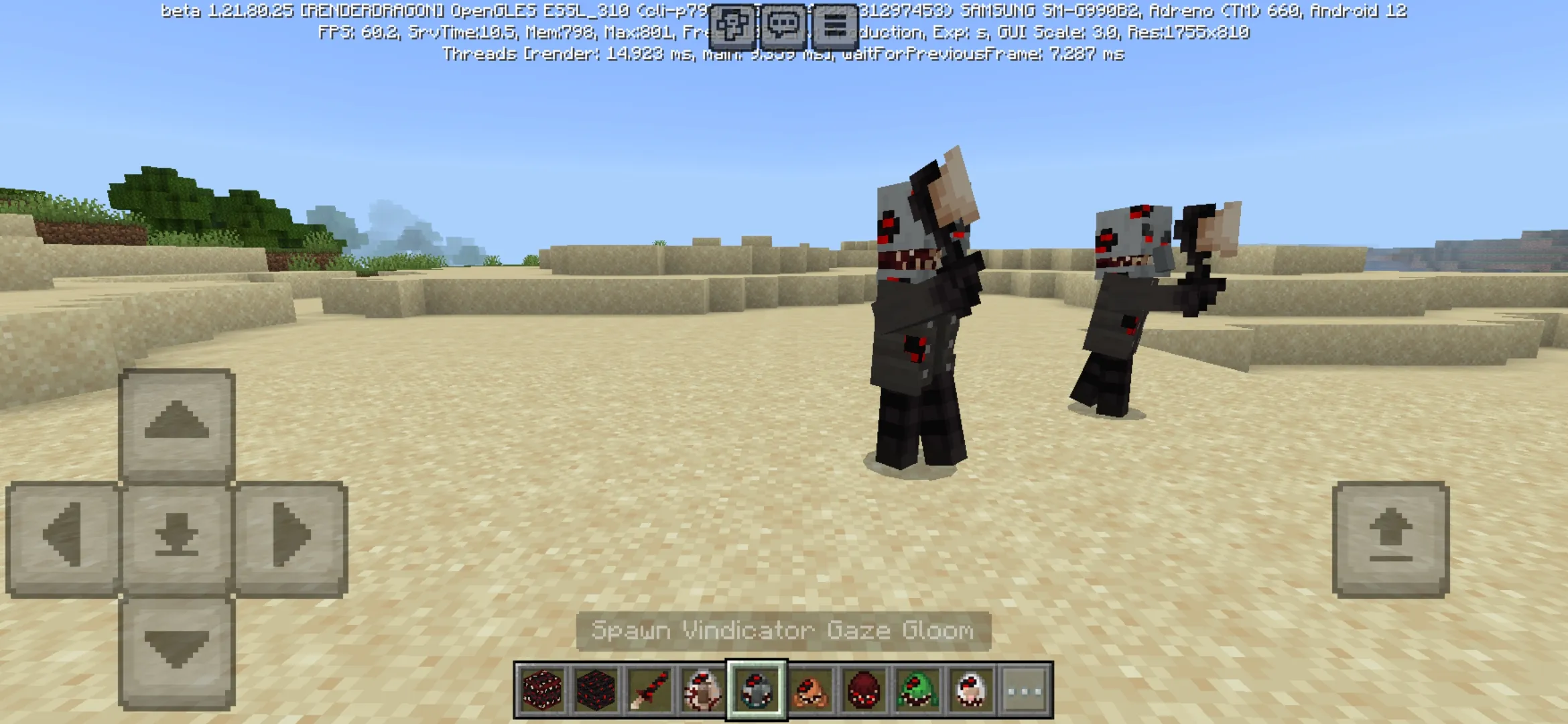 Vindicator from Infection Gaze Gloom Mod for Minecraft PE