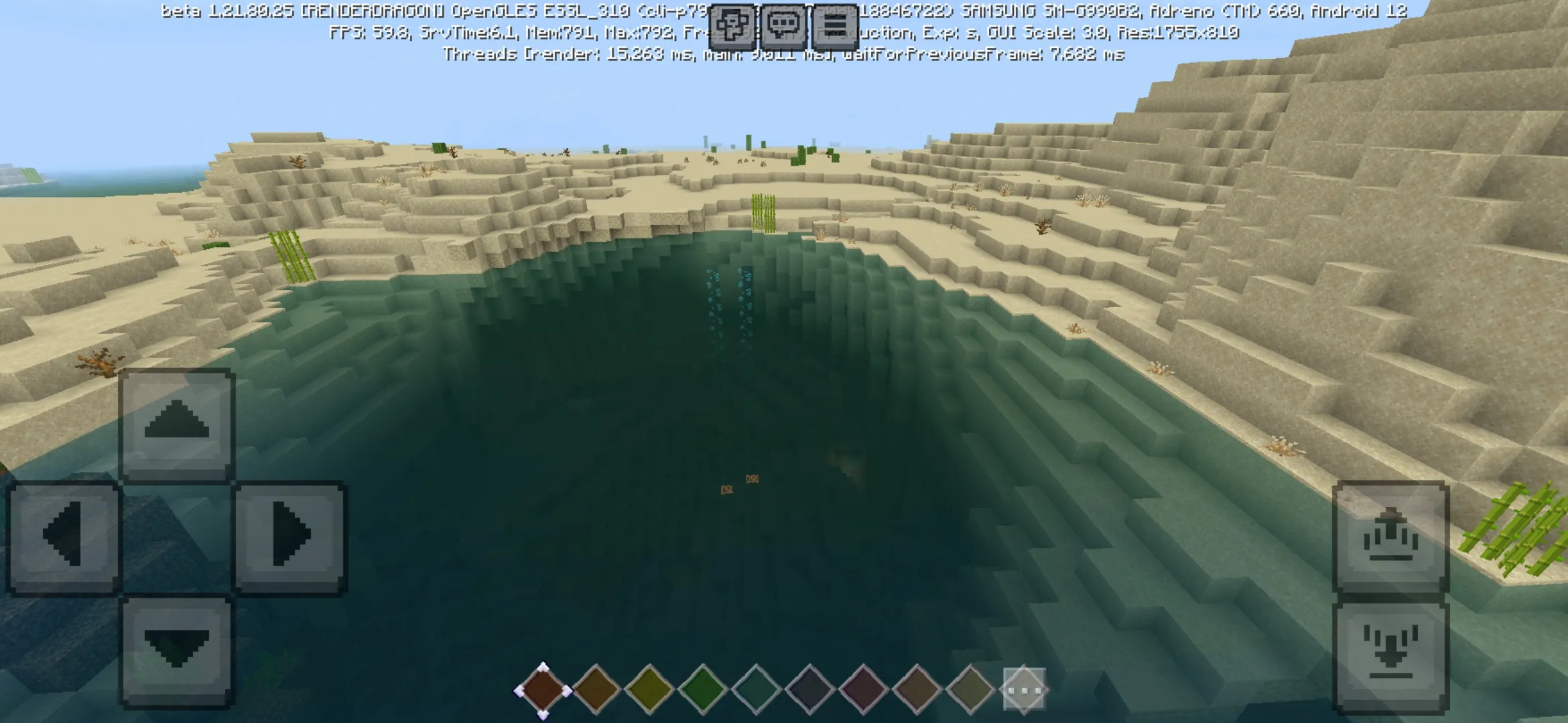 Water from Fishys Wonderful Shader for Minecraft PE