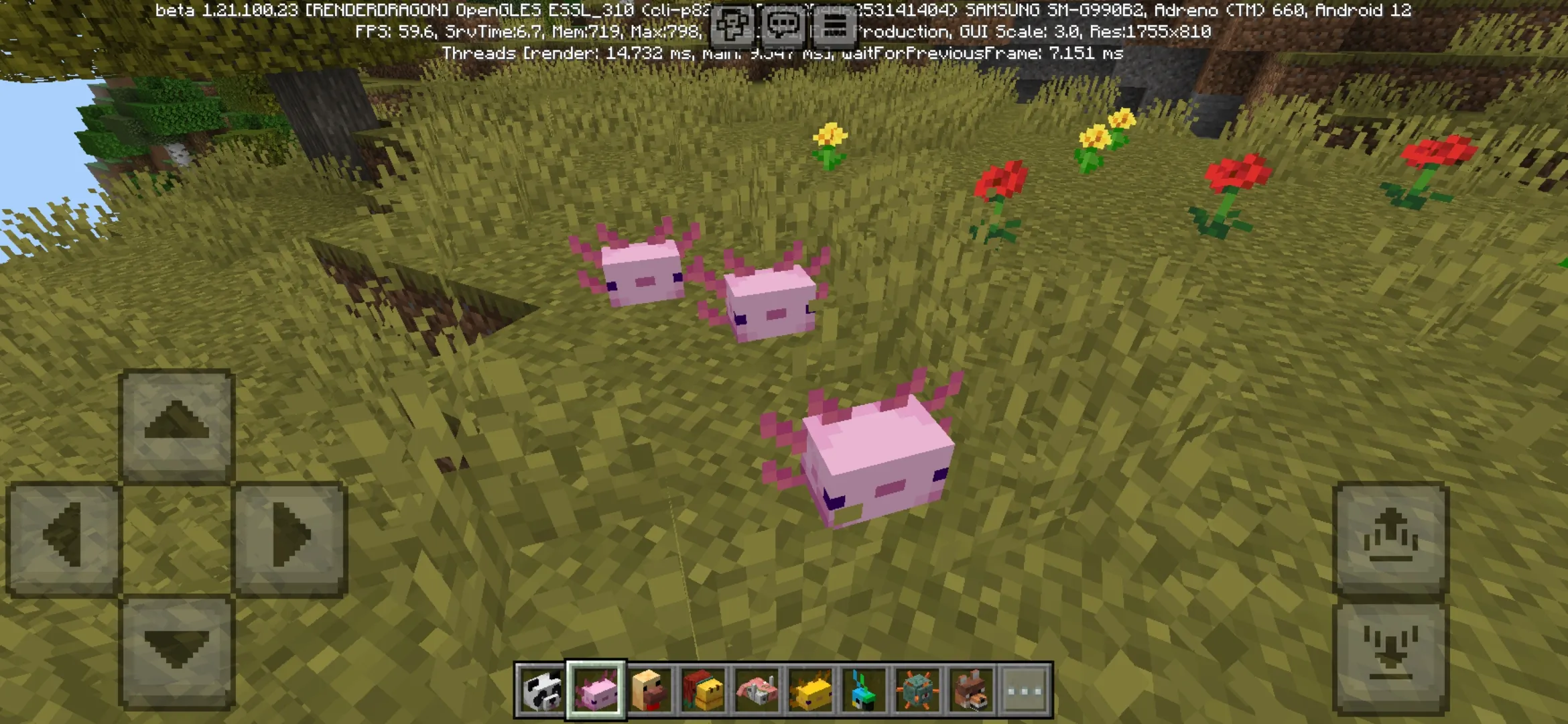 Axolotl from Vanilla Mob Heads Mod for Minecraft PE