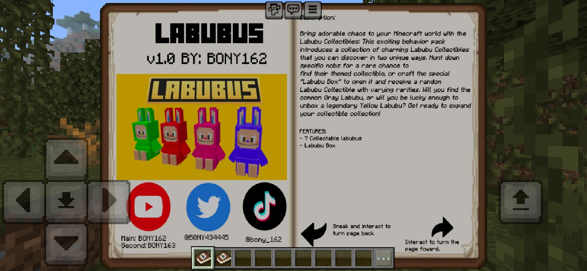 Book from Labubus Mod for Minecraft PE