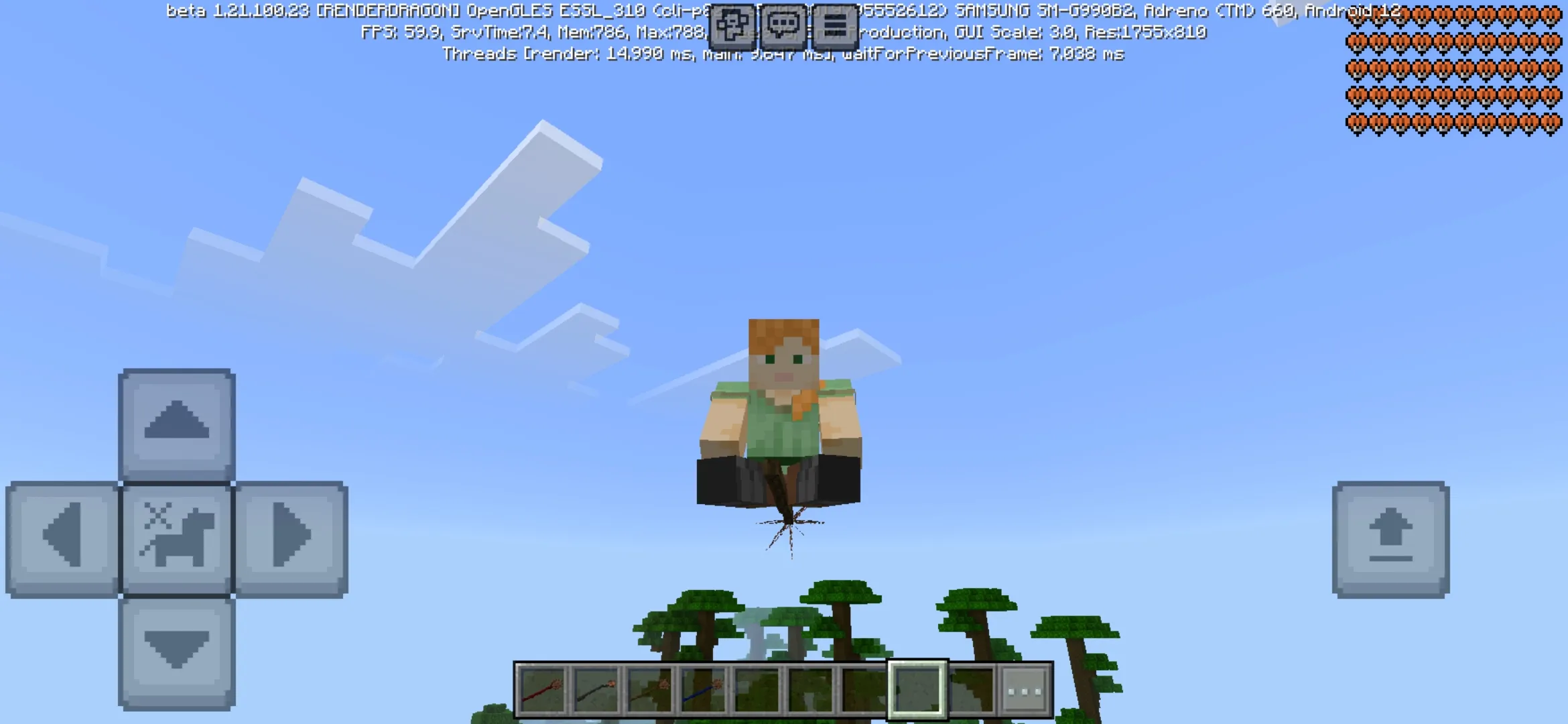 Fly from Magic Broomstick Mod for Minecraft PE