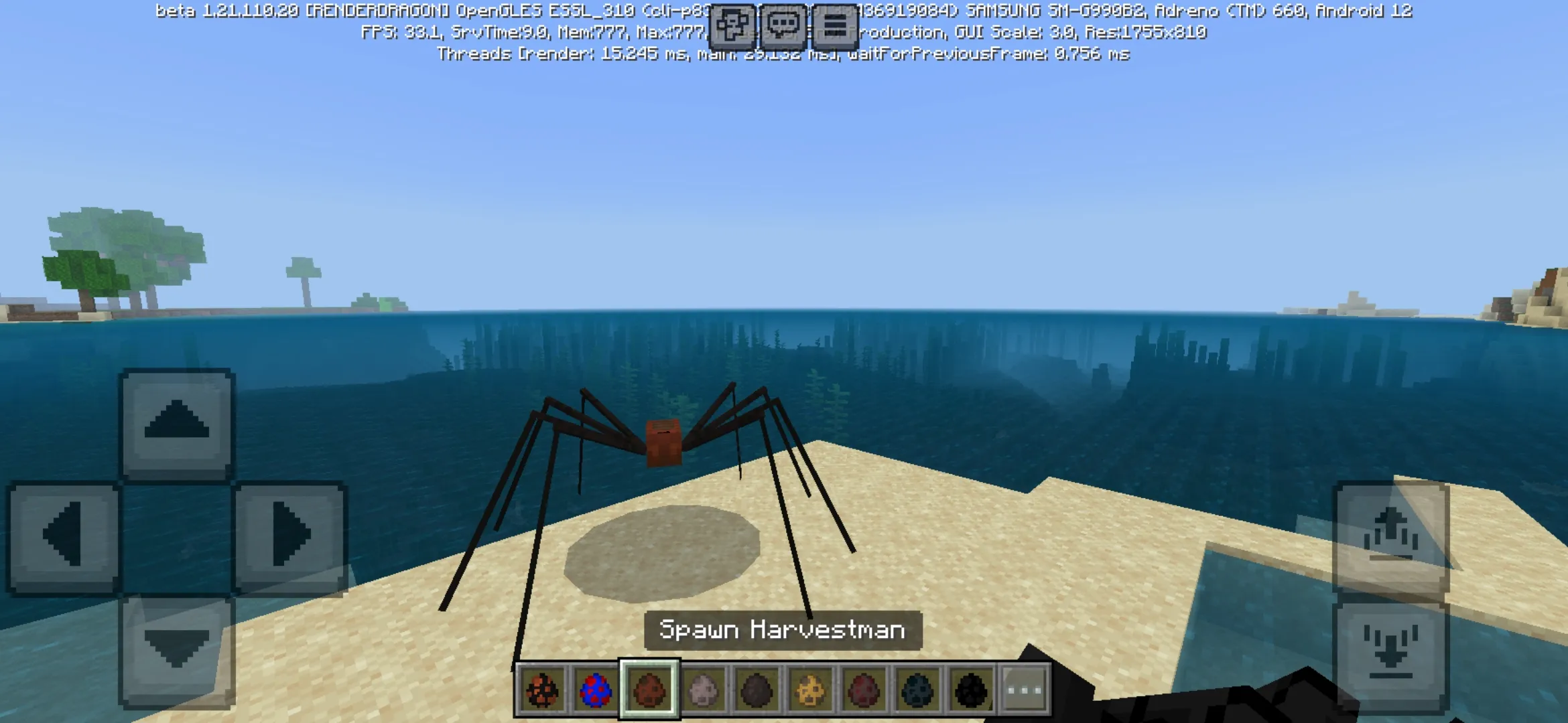 Harvestman from Arachnophobia Mod for Minecraft PE
