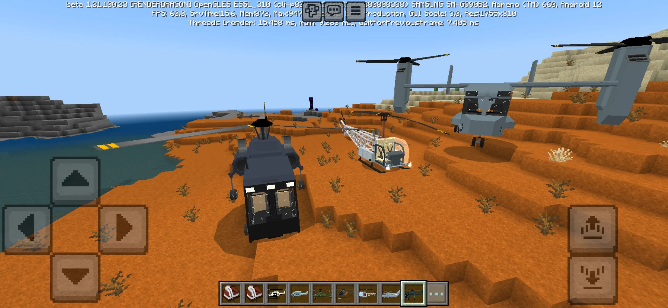Helicopters Mod for Minecraft PE