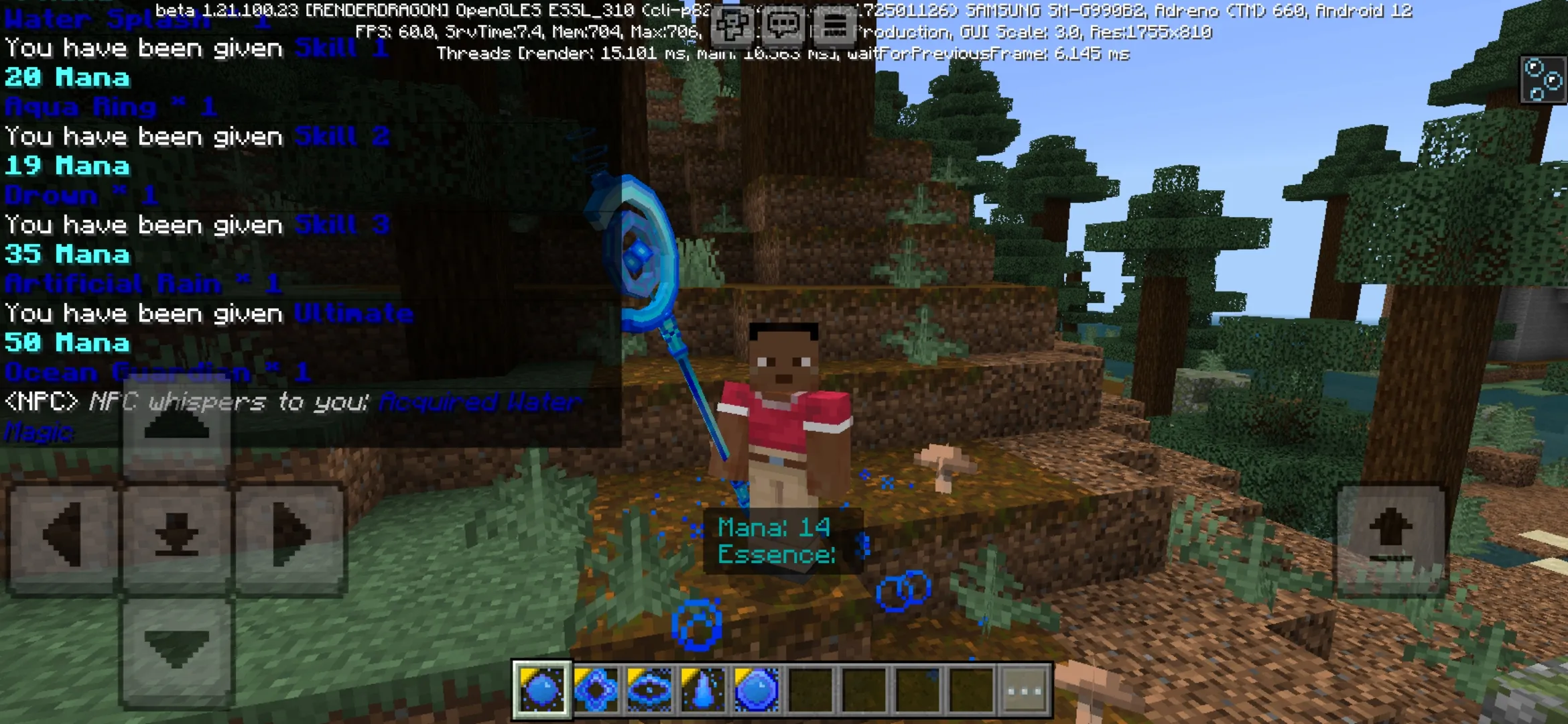 Info from Water Magic Mod for Minecraft PE