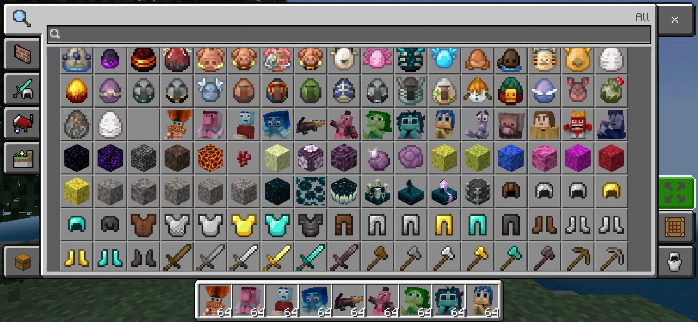 Inventory from Inside Out 2 Mod for Minecraft PE
