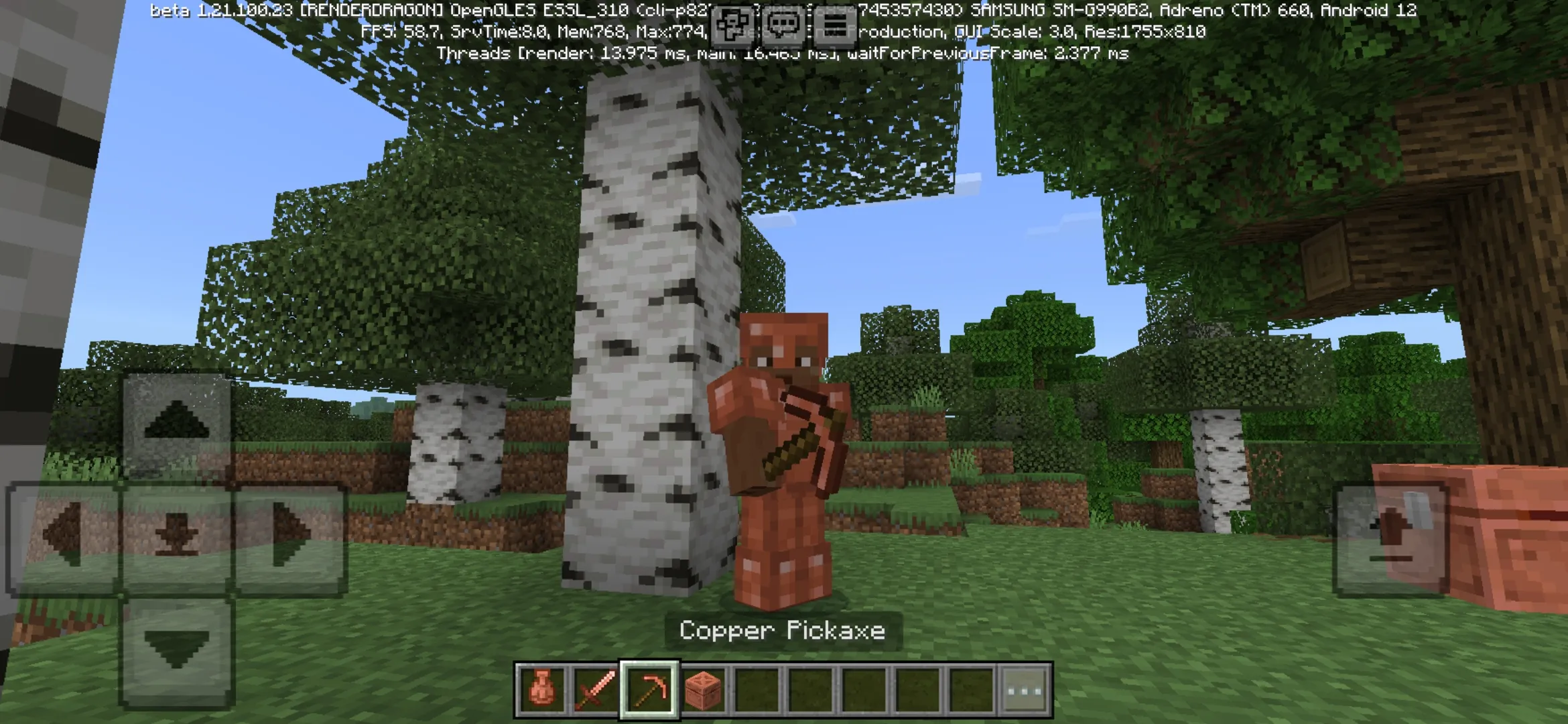 Pickaxe from Minecraft PE 1.21