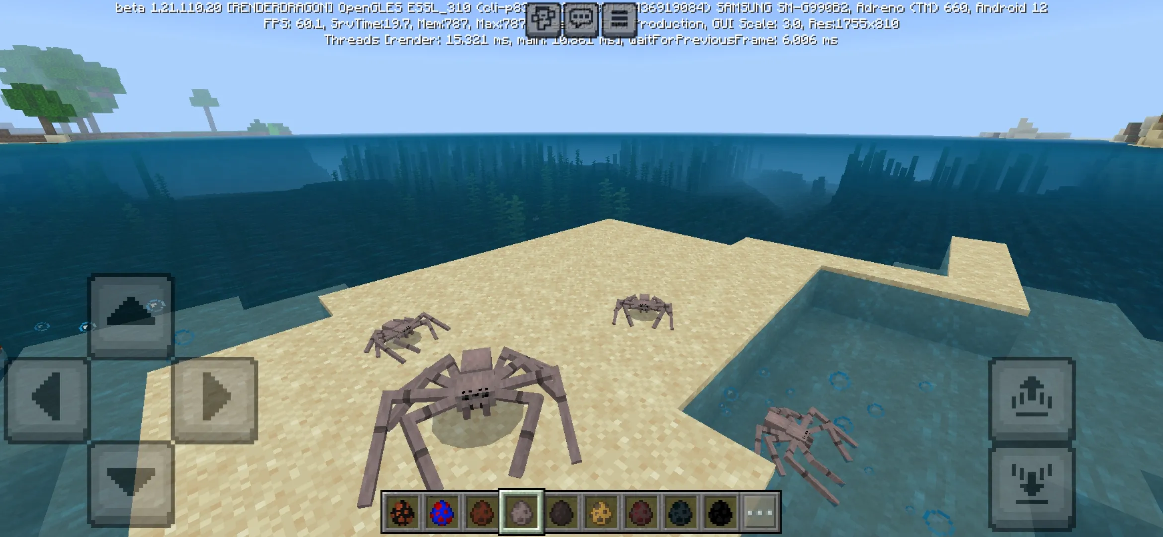 Spiders from Arachnophobia Mod for Minecraft PE