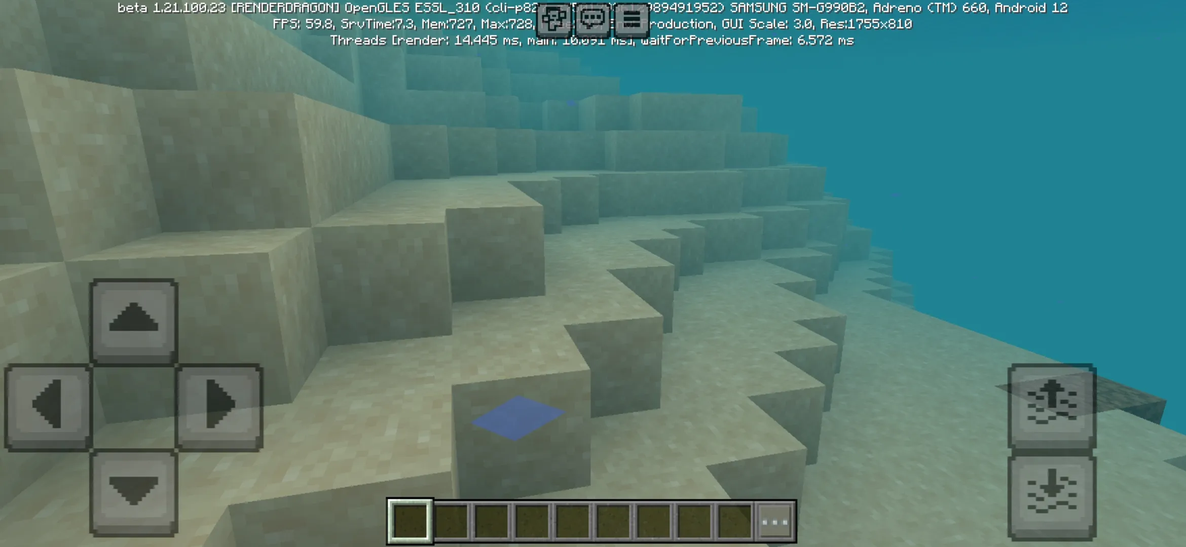 Underwater from Moving Texture Pack for Minecraft PE