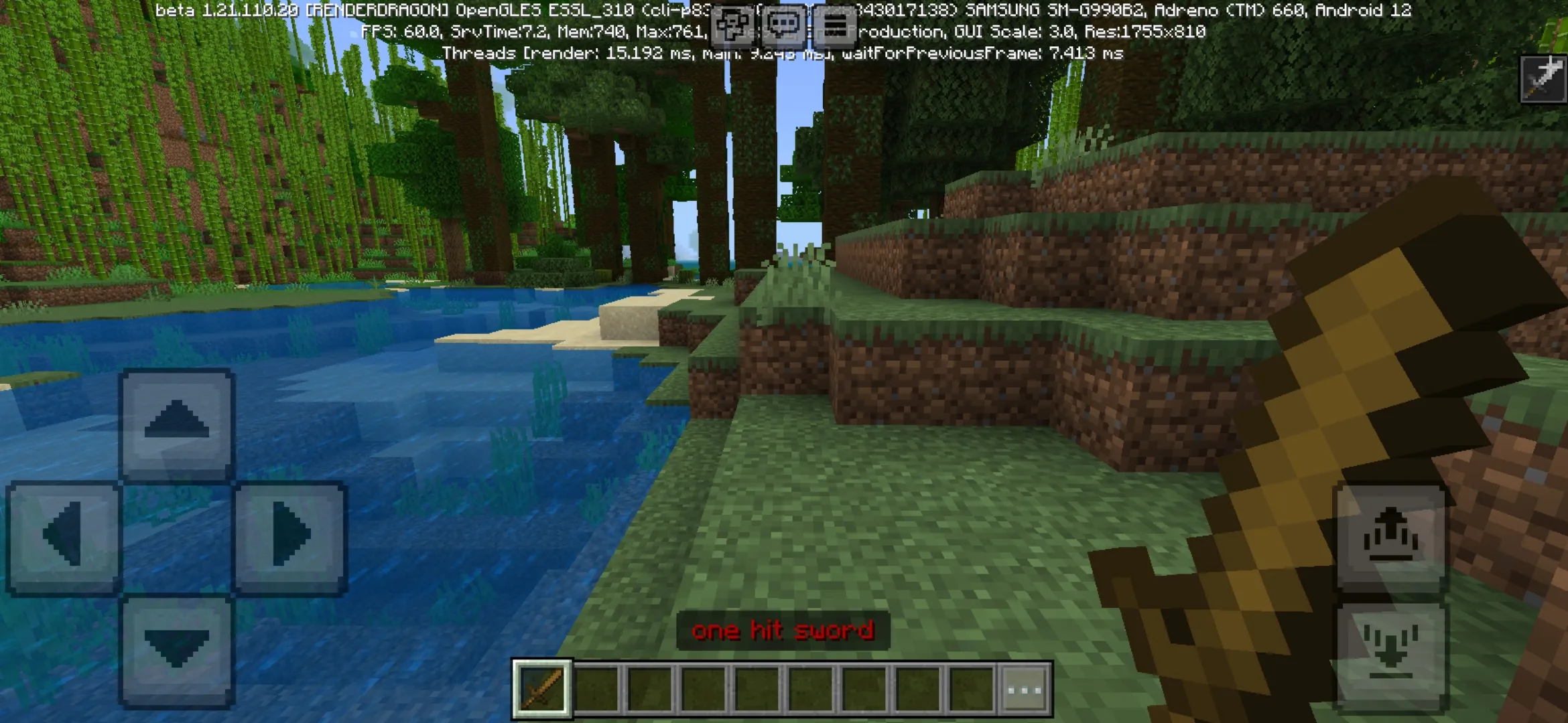 Weapon from One Hit Sword Mod for Minecraft PE