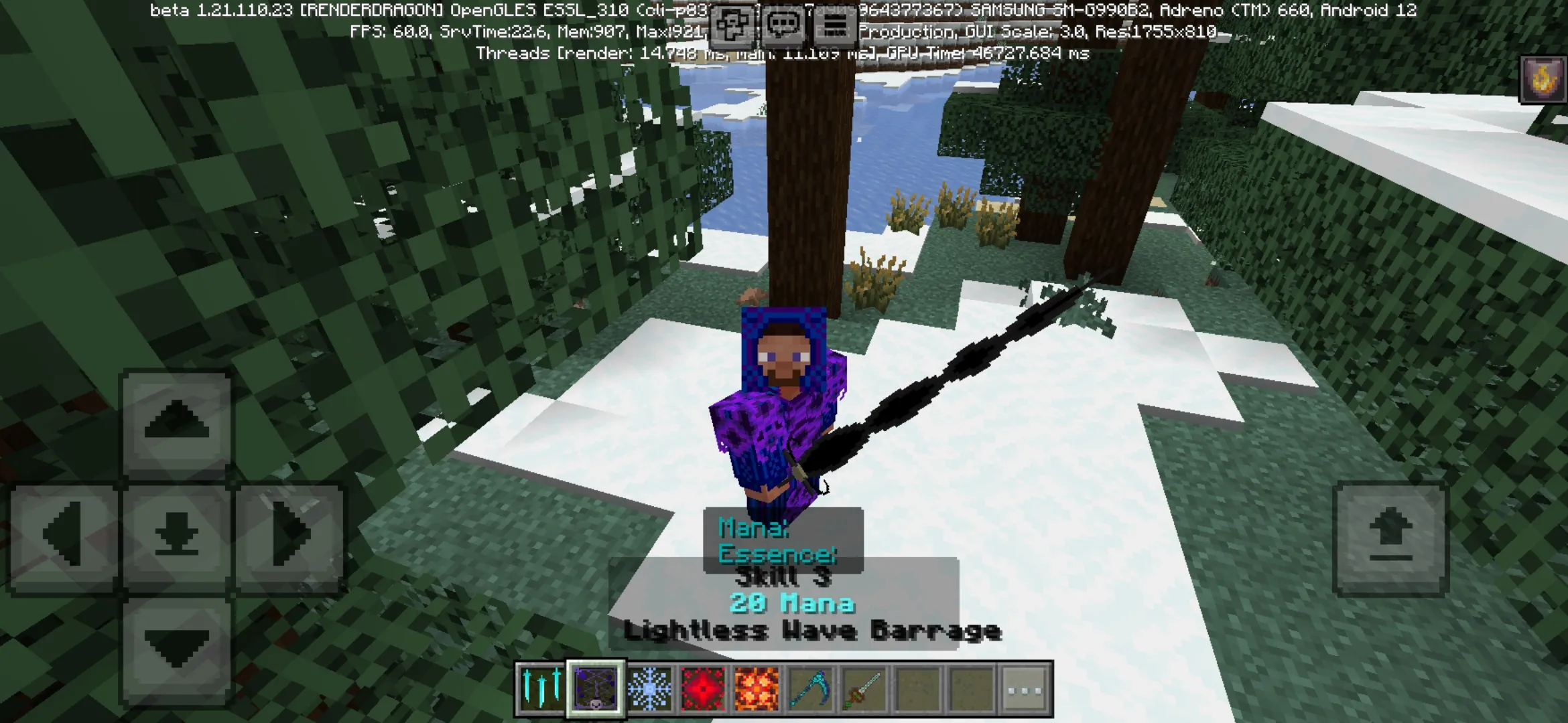 Barrage from Magical Warfare Mod for Minecraft PE