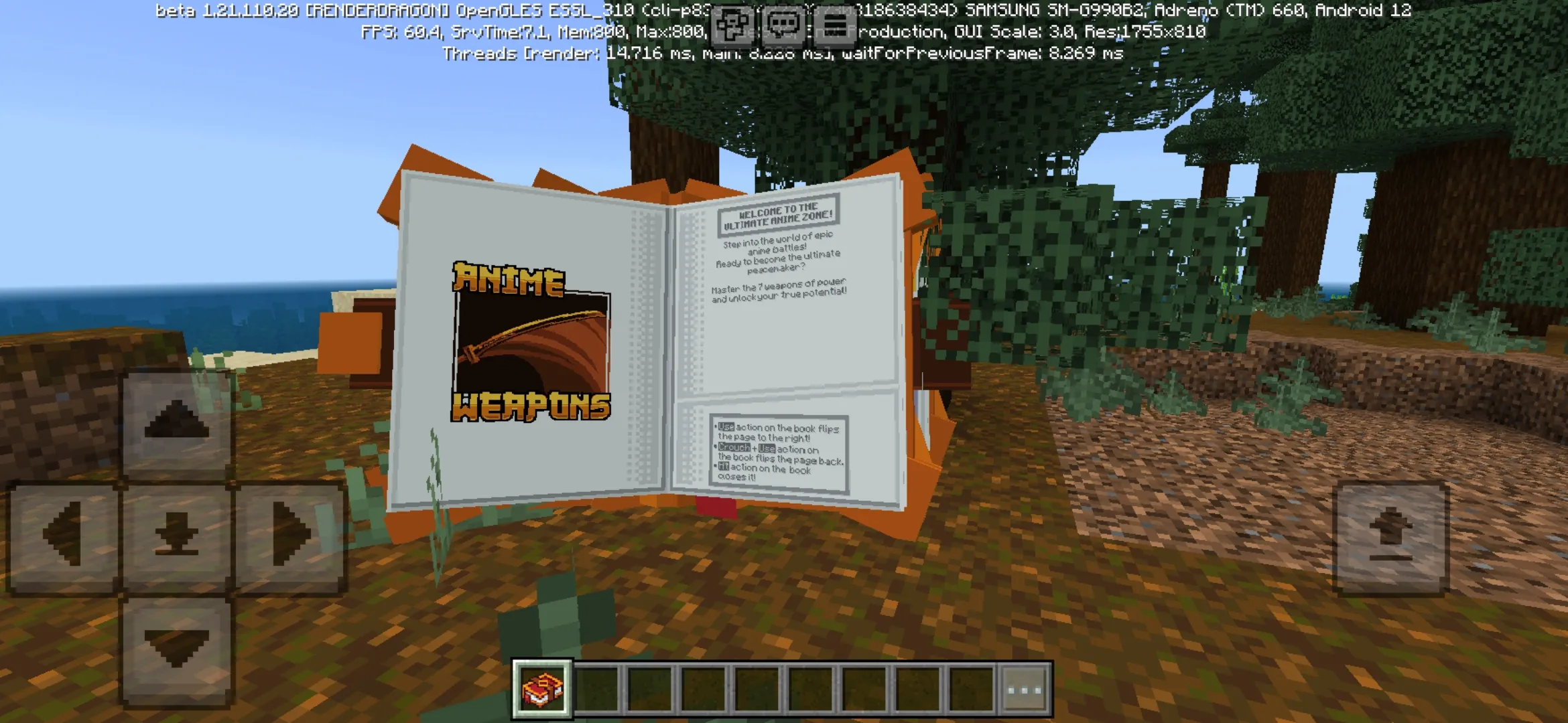 Book from Anime Weapons Mod for Minecraft PE