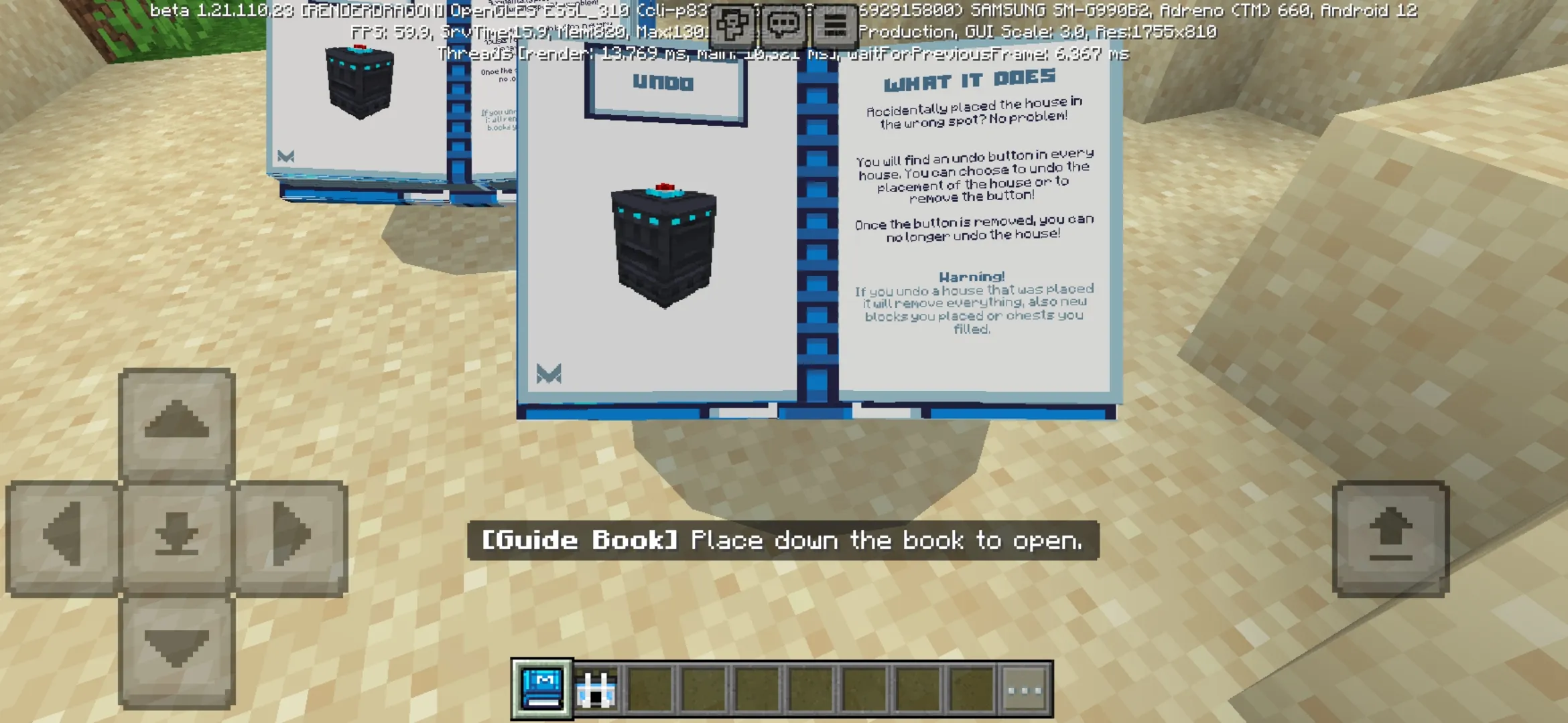 Book from Building Houses Mod for Minecraft PE