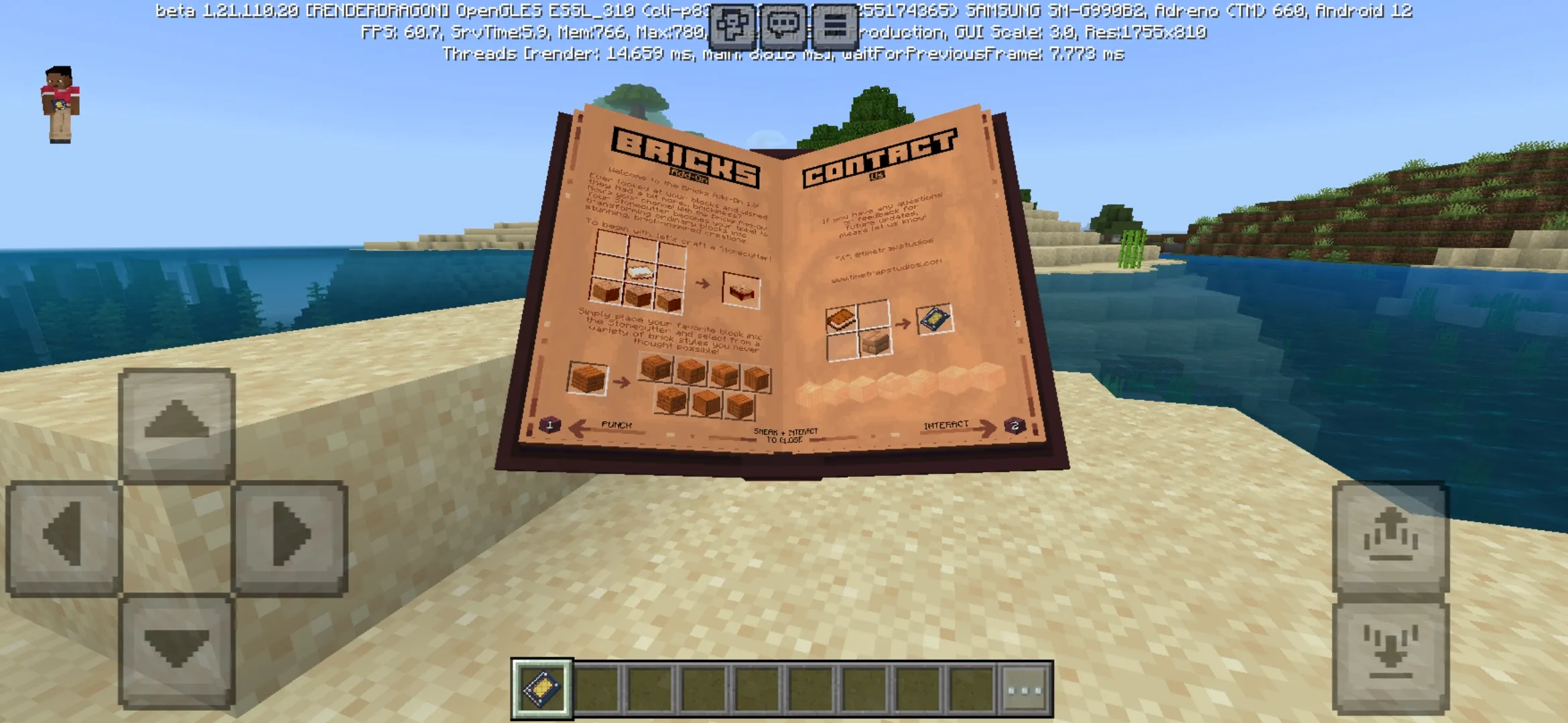 Book from New Bricks Mod for Minecraft PE