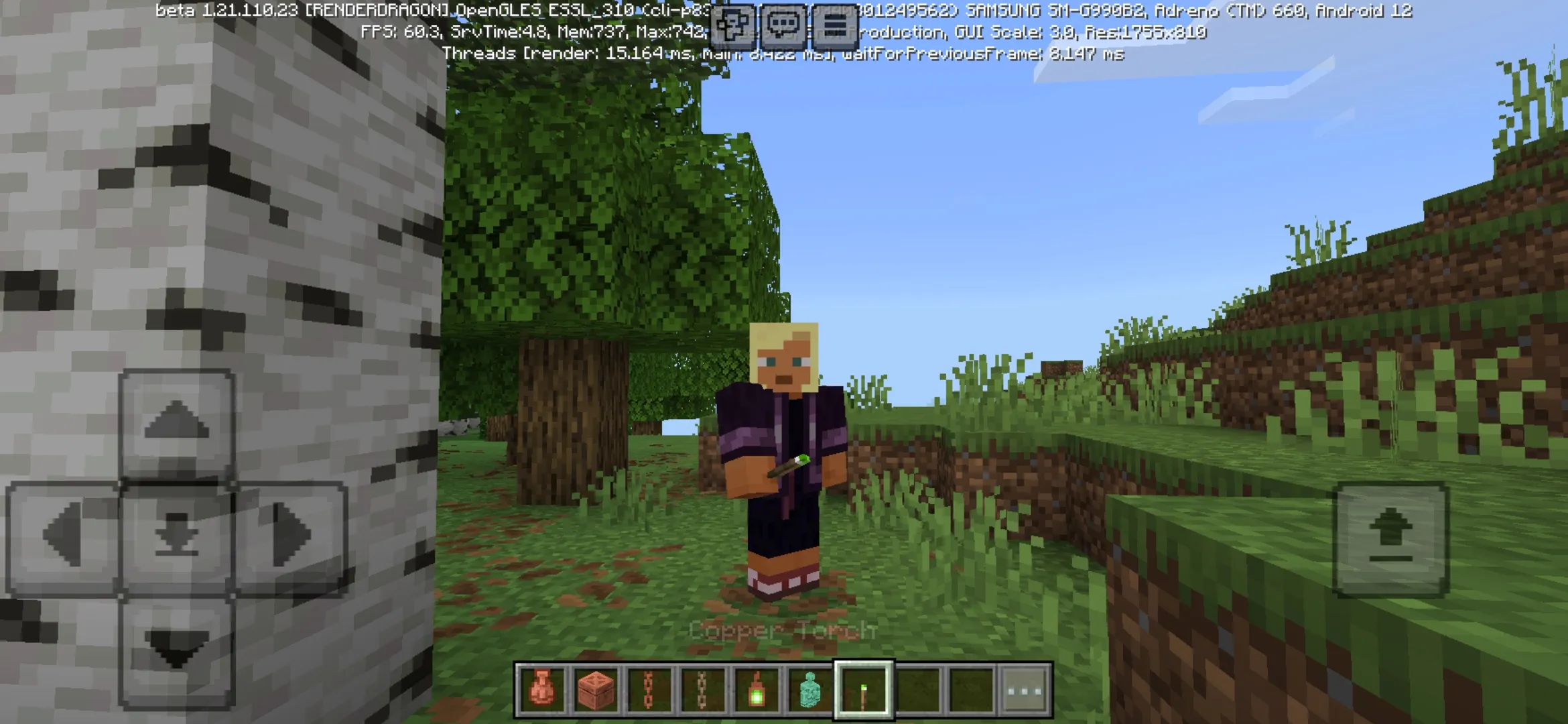 Copper Torch from Minecraft PE 1.21