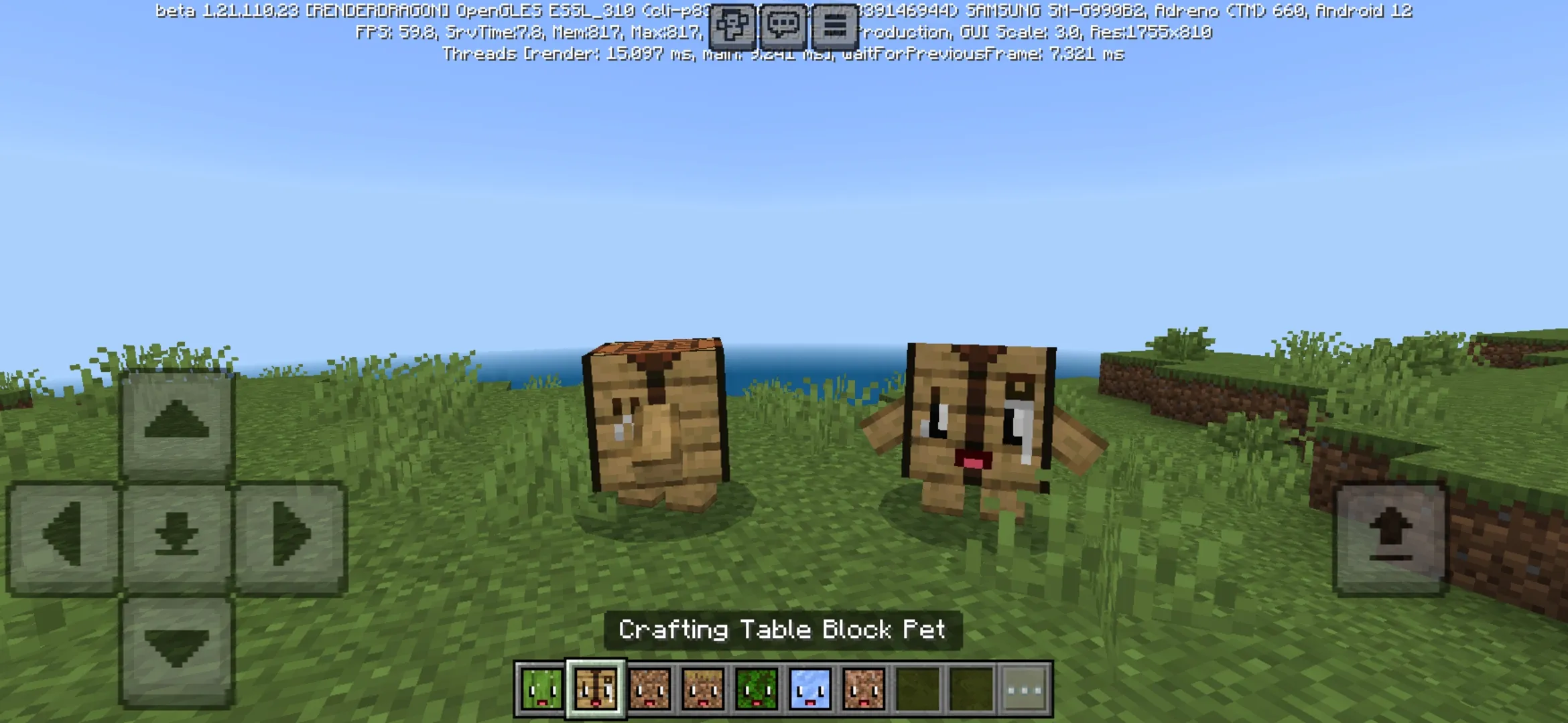 Crafting Table from Block Pets Mod for Minecraft PE