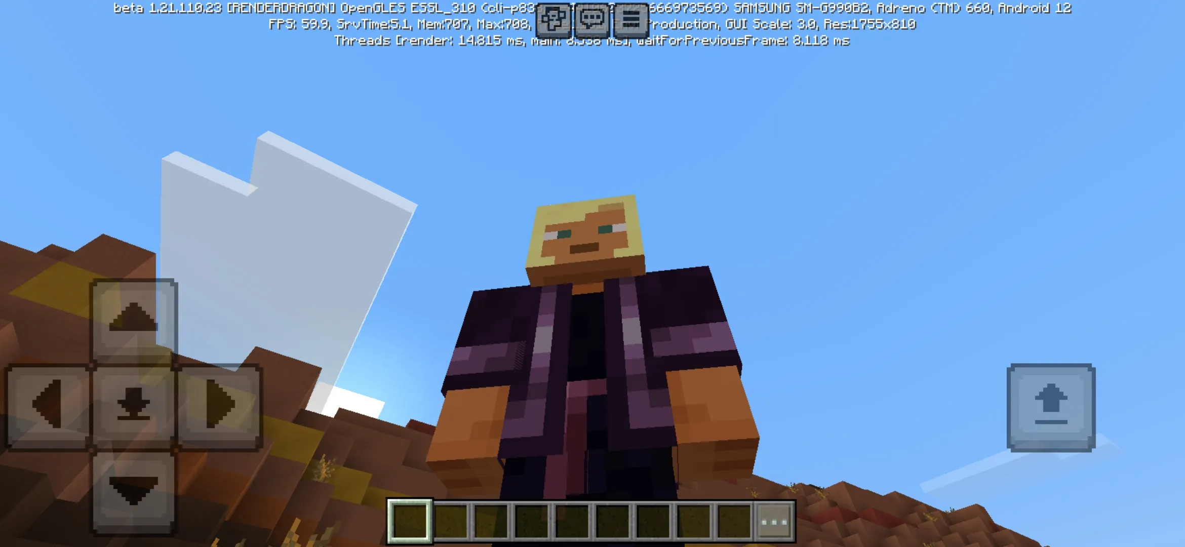 Down from Free Look Texture Pack for Minecraft PE
