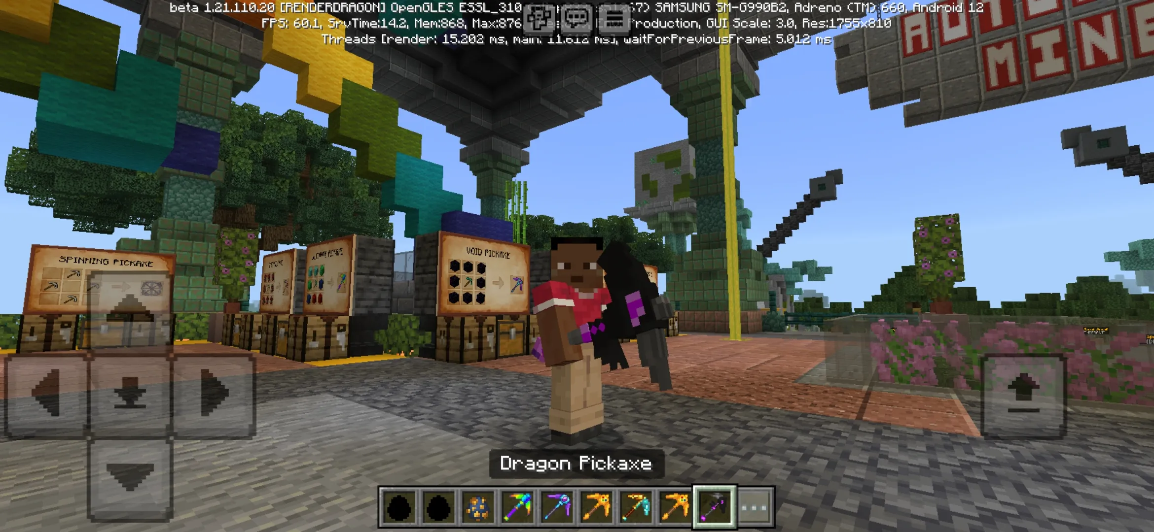 Dragon from Pickaxes Mod for Minecraft PE