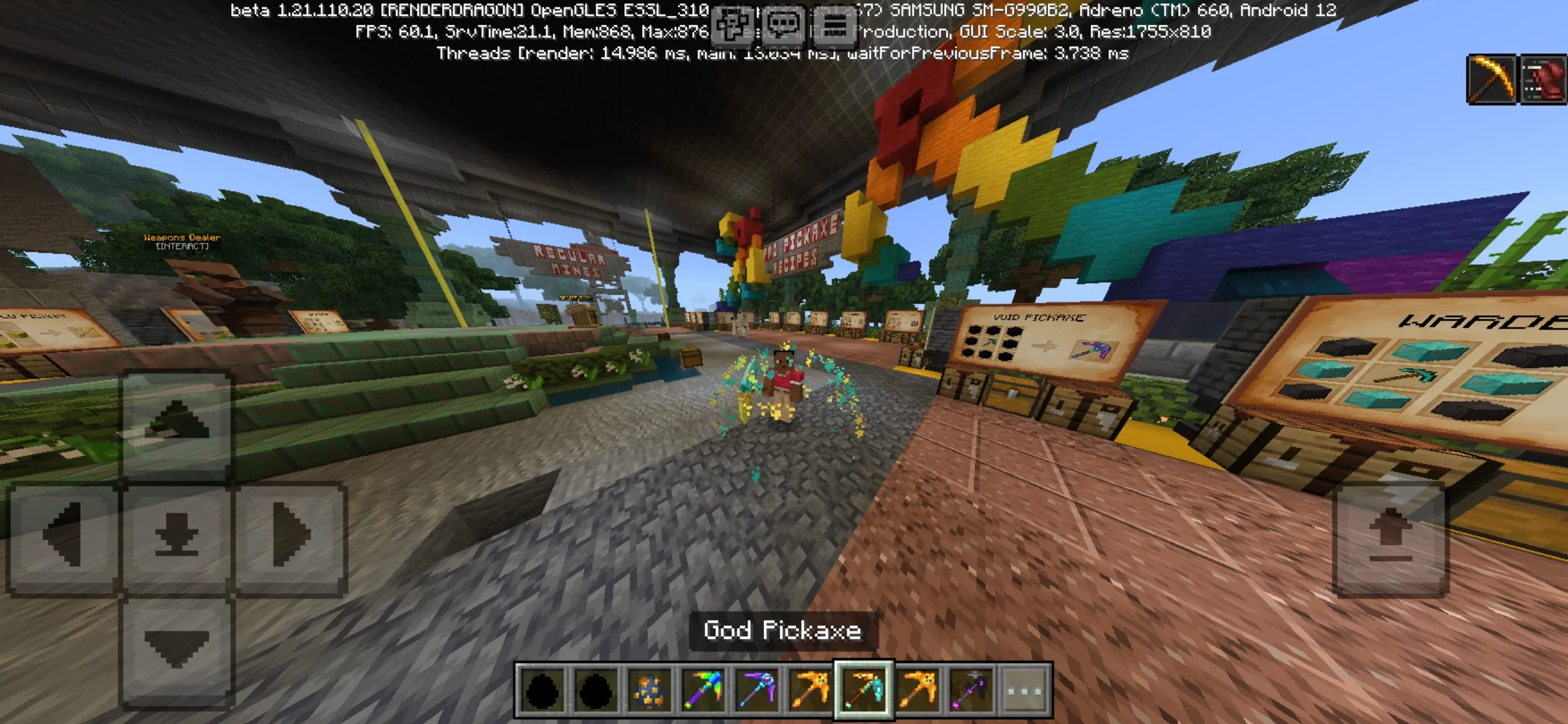 Gold from Pickaxes Mod for Minecraft PE