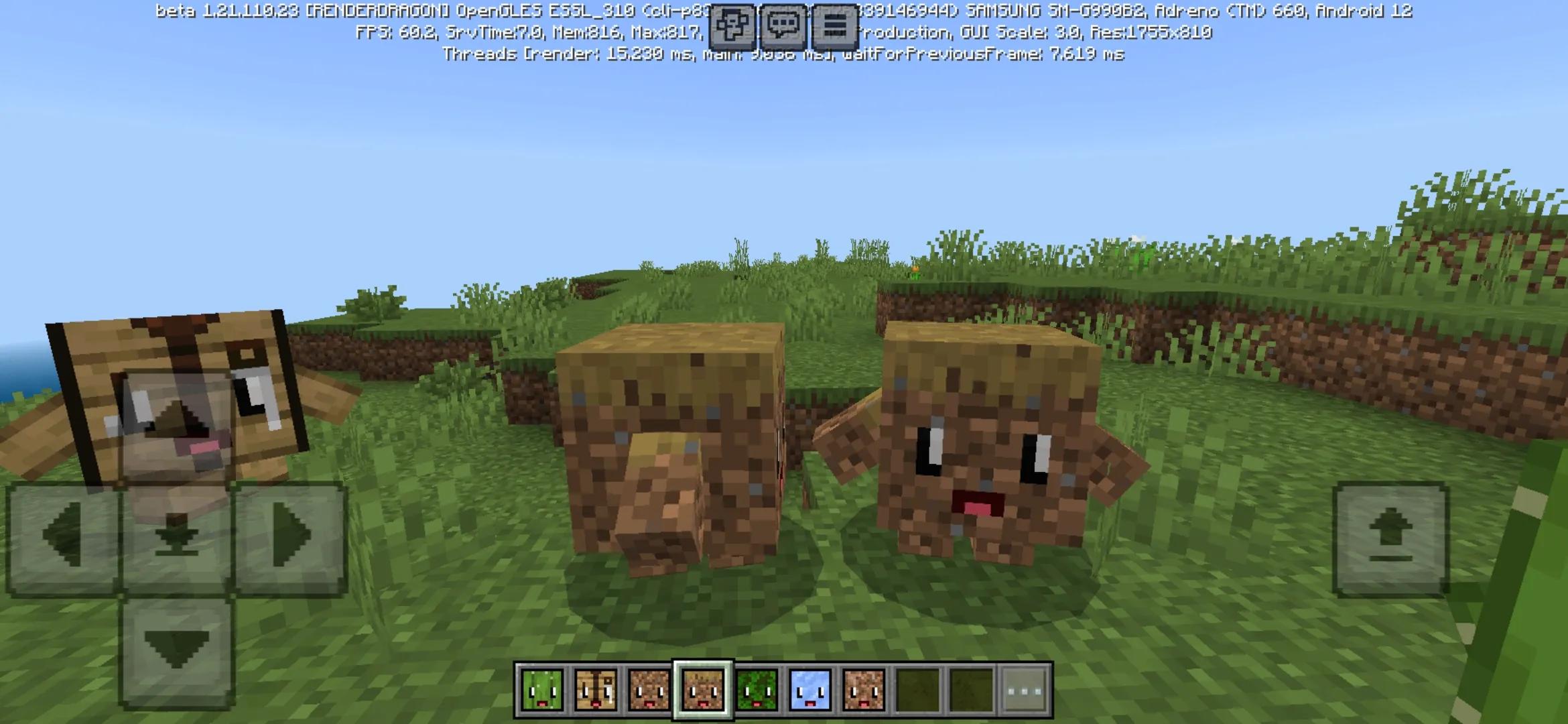 Grass from Block Pets Mod for Minecraft PE