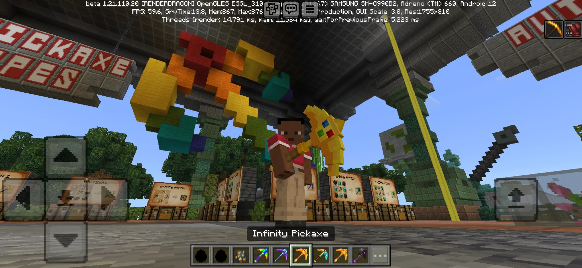 Infinity from Pickaxes Mod for Minecraft PE