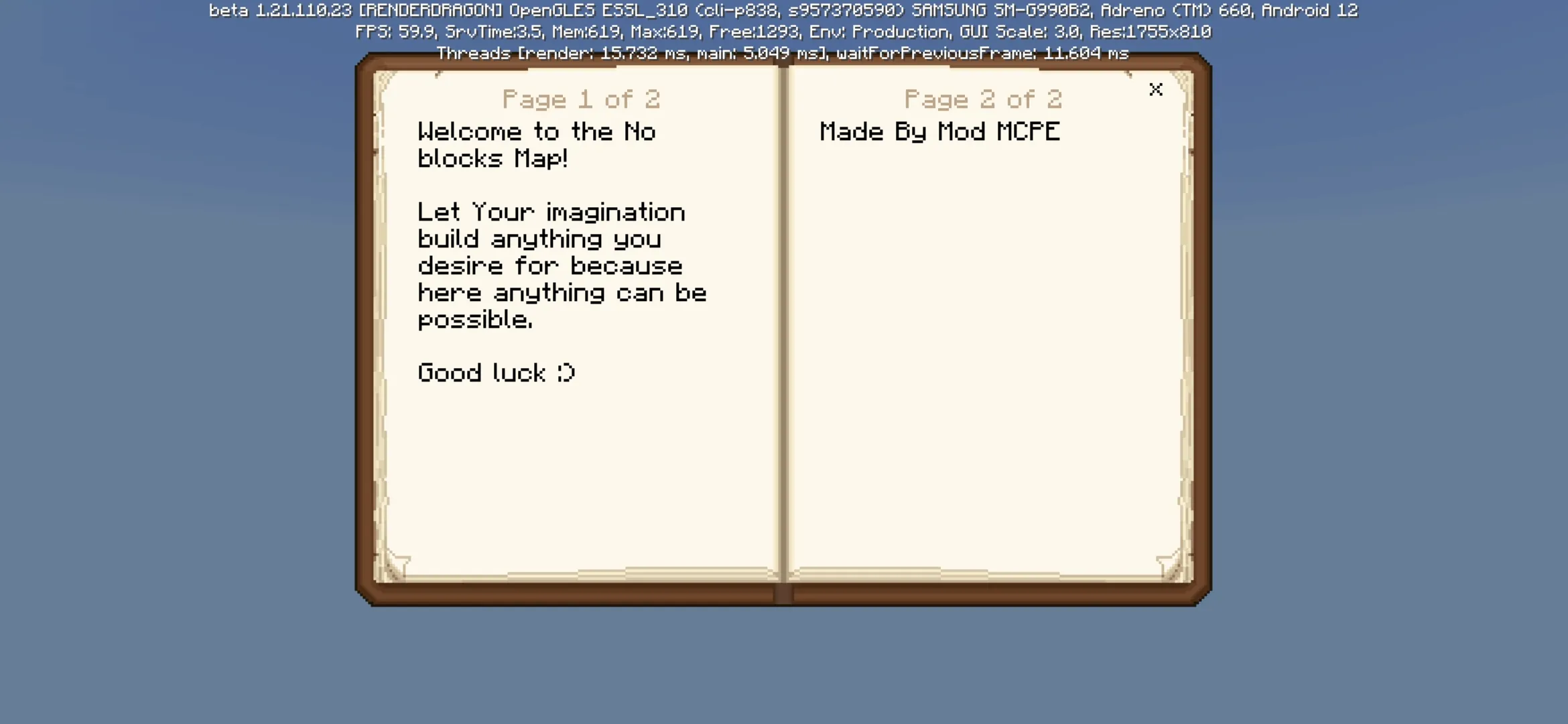 Info from No Blocks Map for Minecraft PE