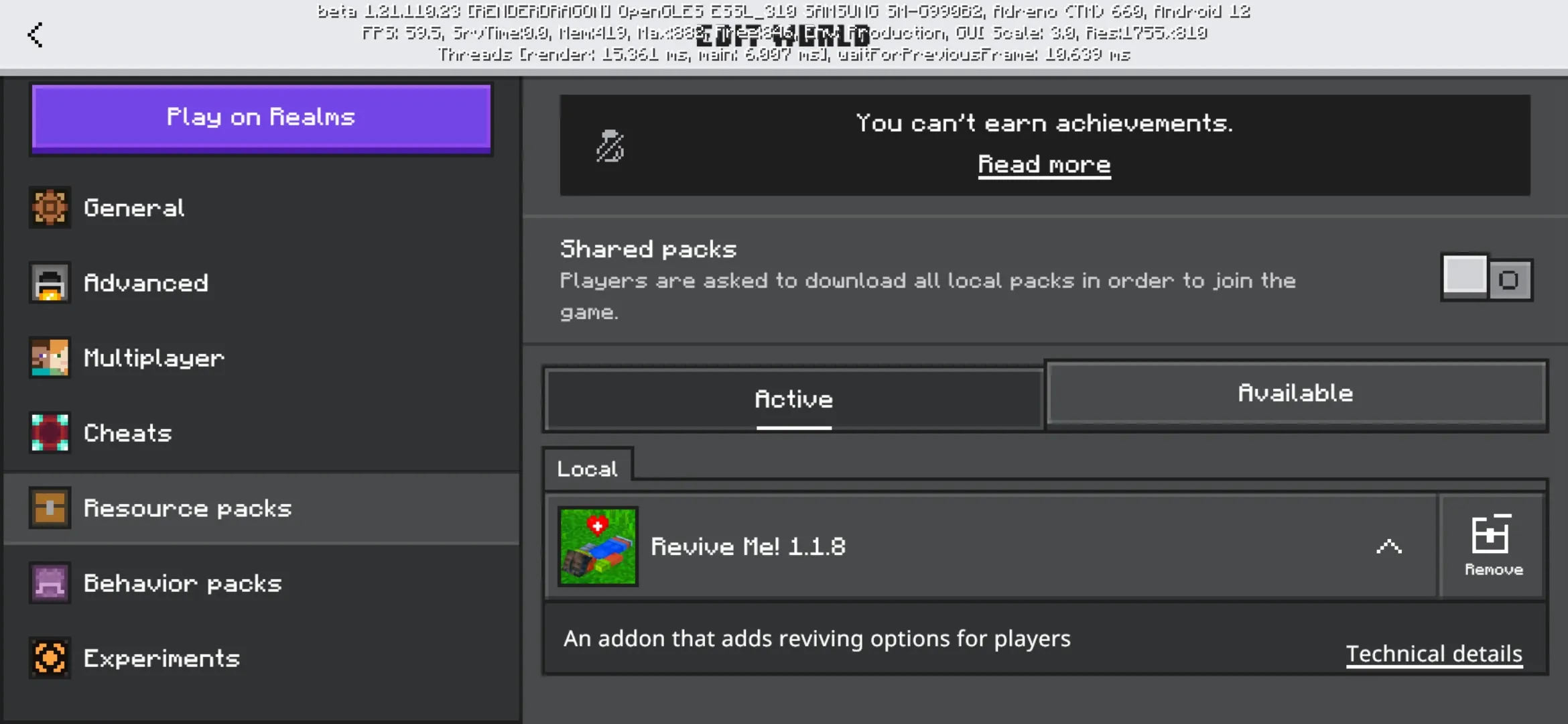 Install from Revive Me Mod for Minecraft PE