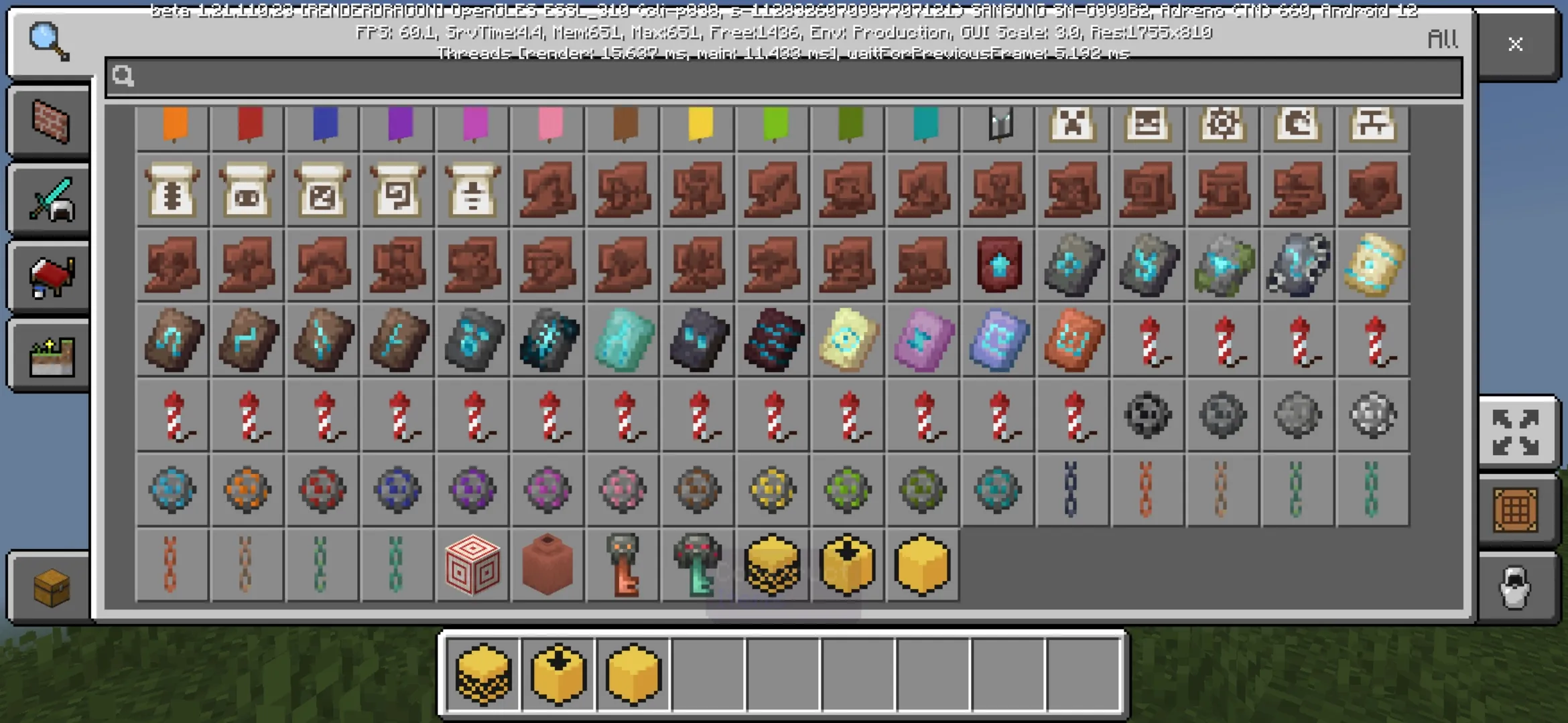 Inventory from Construct Mod for Minecraft PE