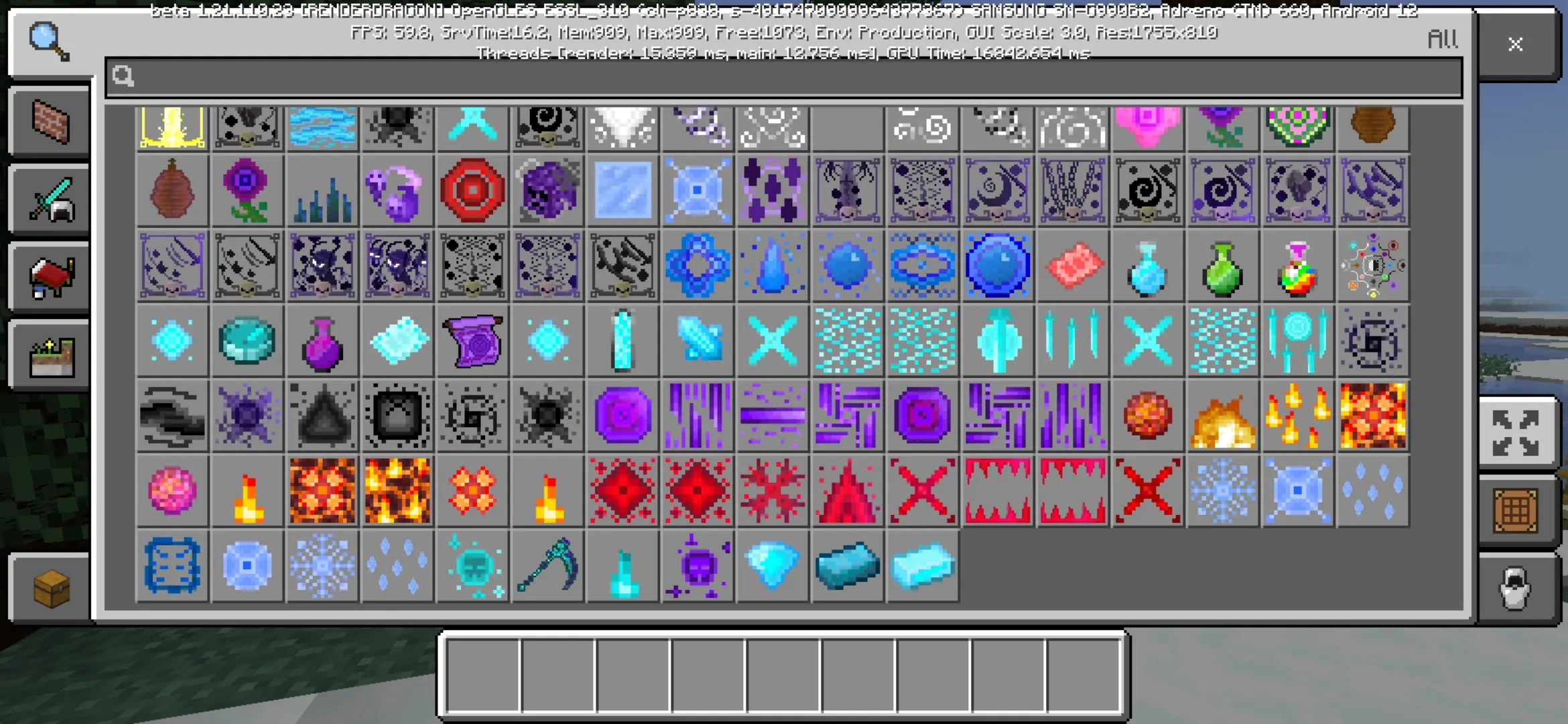 Inventory from Magical Warfare Mod for Minecraft PE