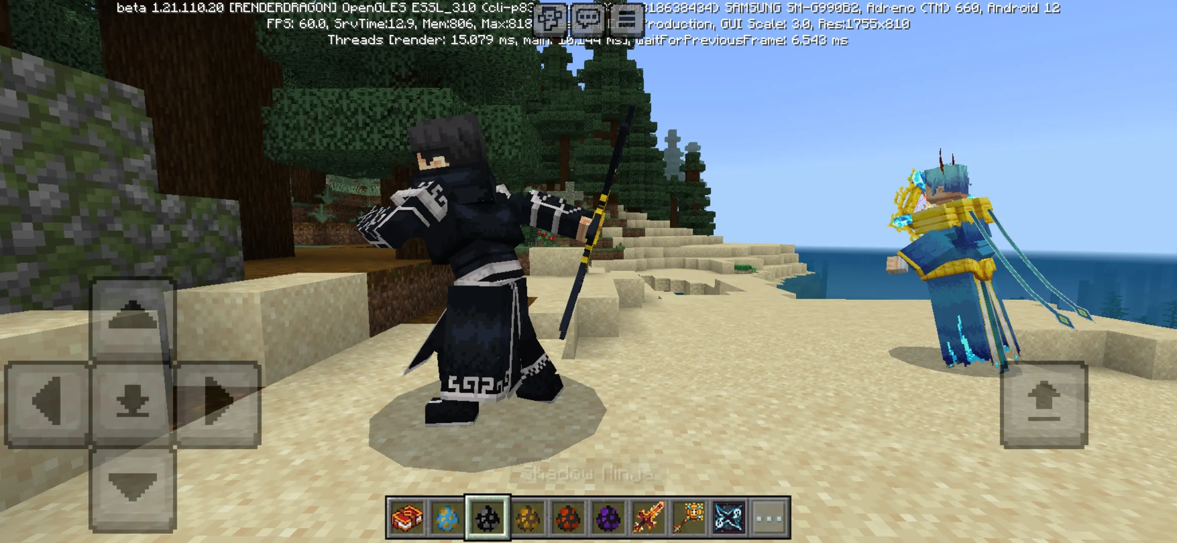 Ninja from Anime Weapons Mod for Minecraft PE