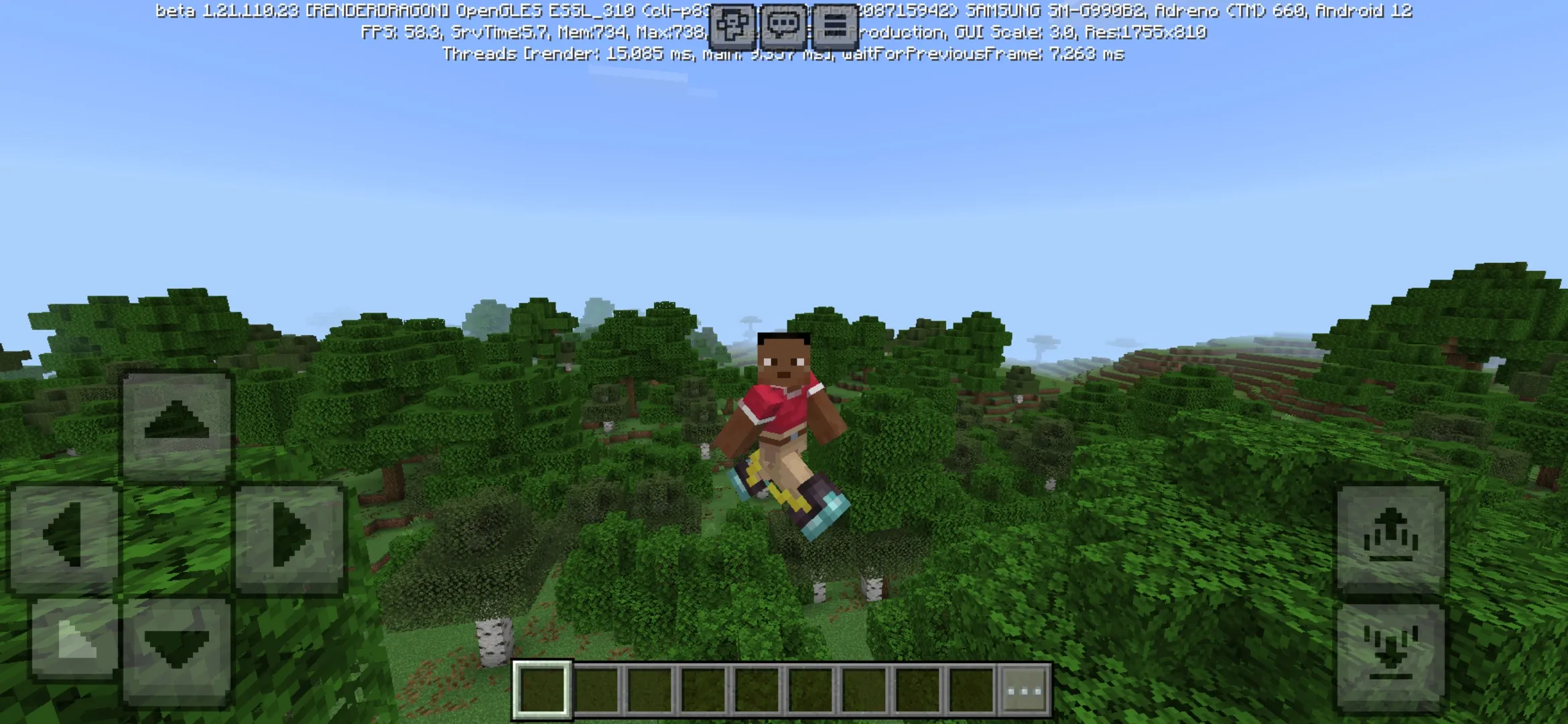 Options from Cloud Boots Mod for Minecraft PE