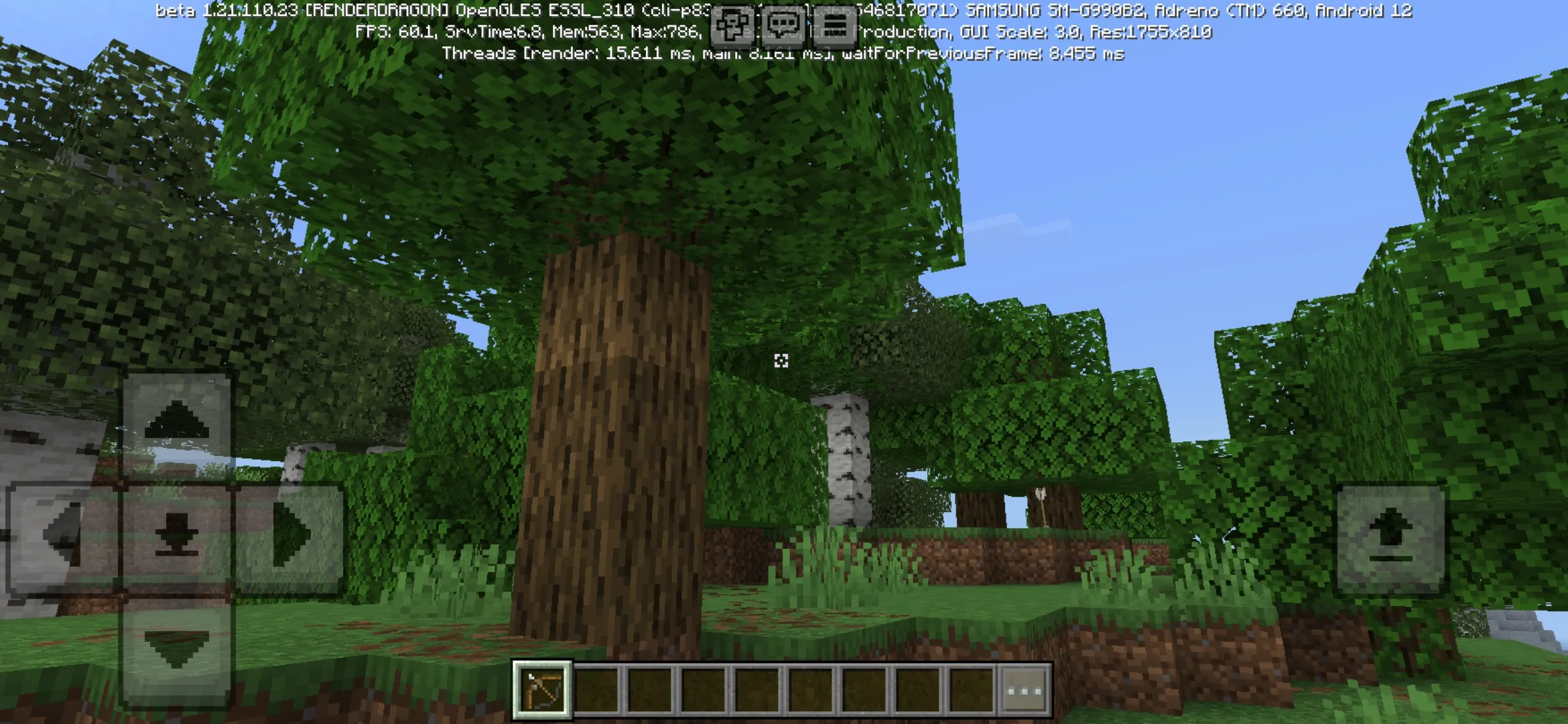 Options from Custom Crosshairs Mod for Minecraft PE