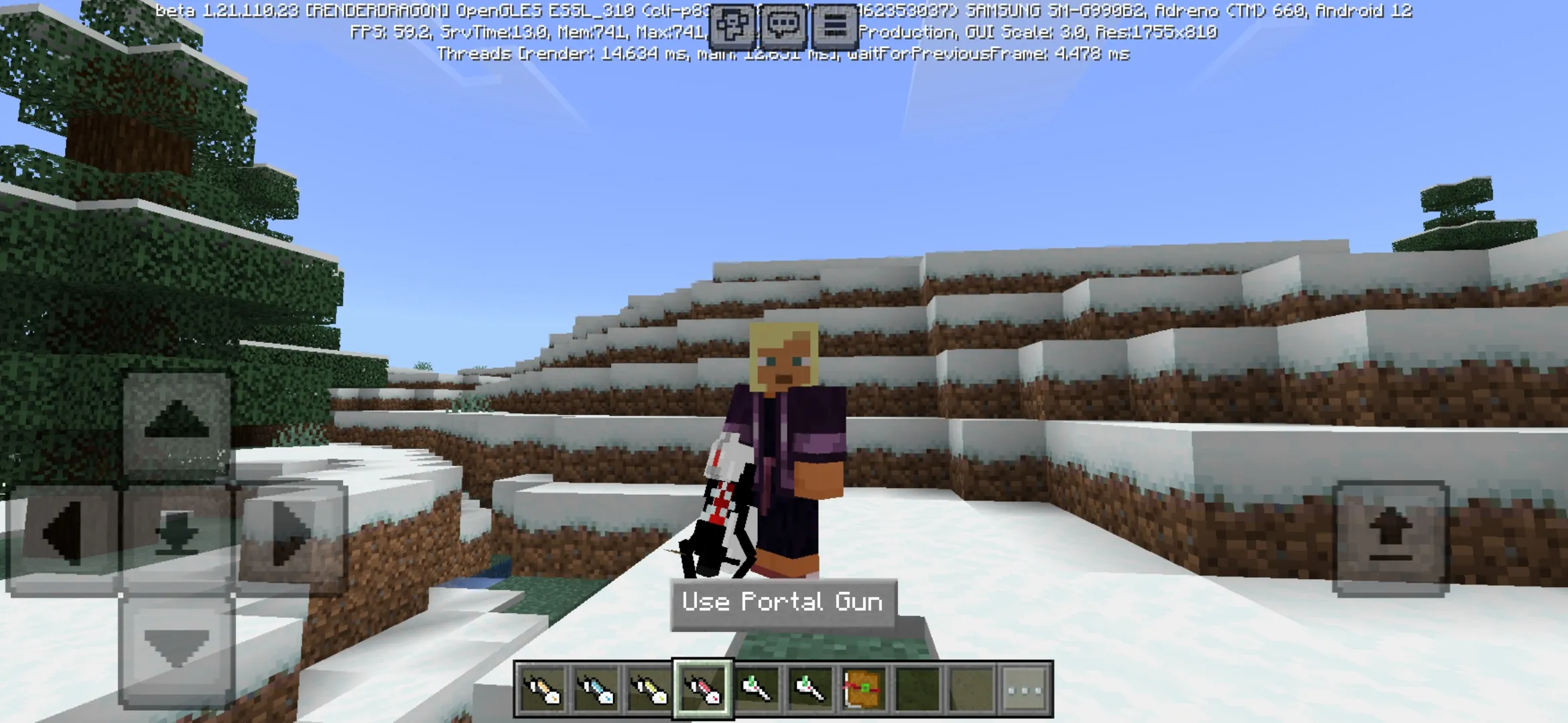 Options from Portal Gun for Minecraft PE