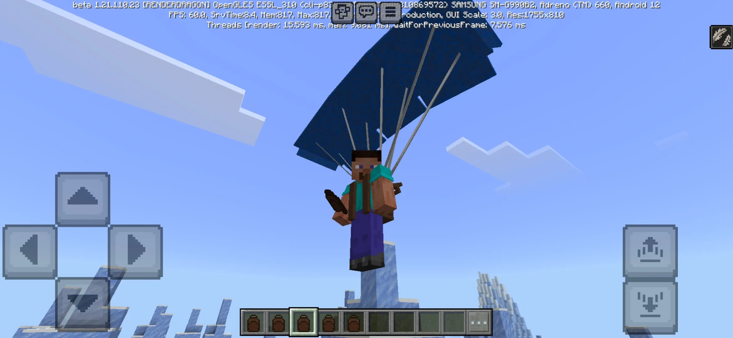 Parachutes Mod for Minecraft PE