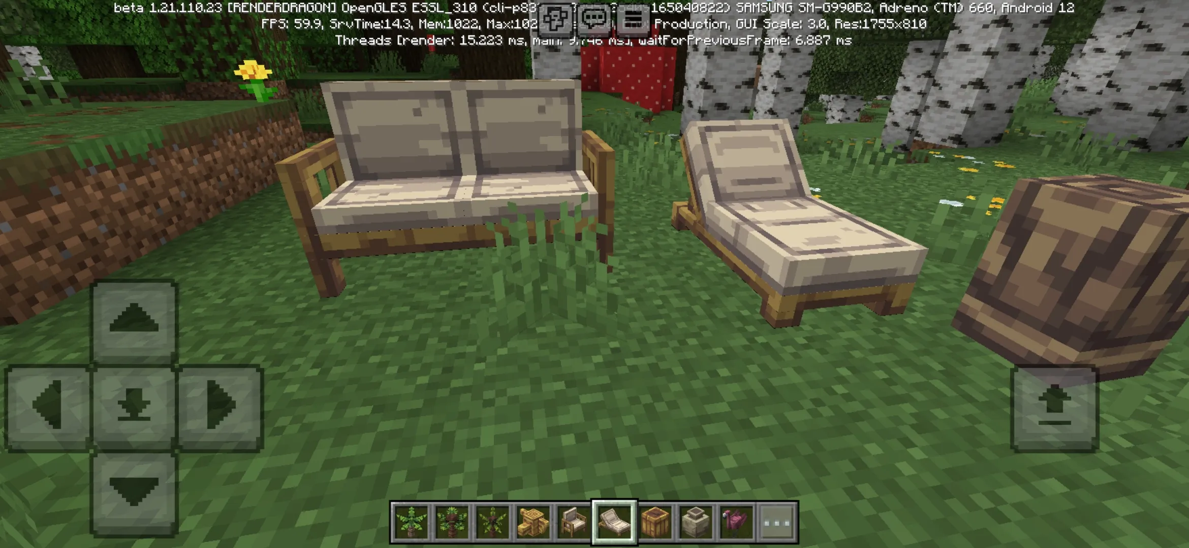 Sofa from Beachside Furniture Mod for Minecraft PE