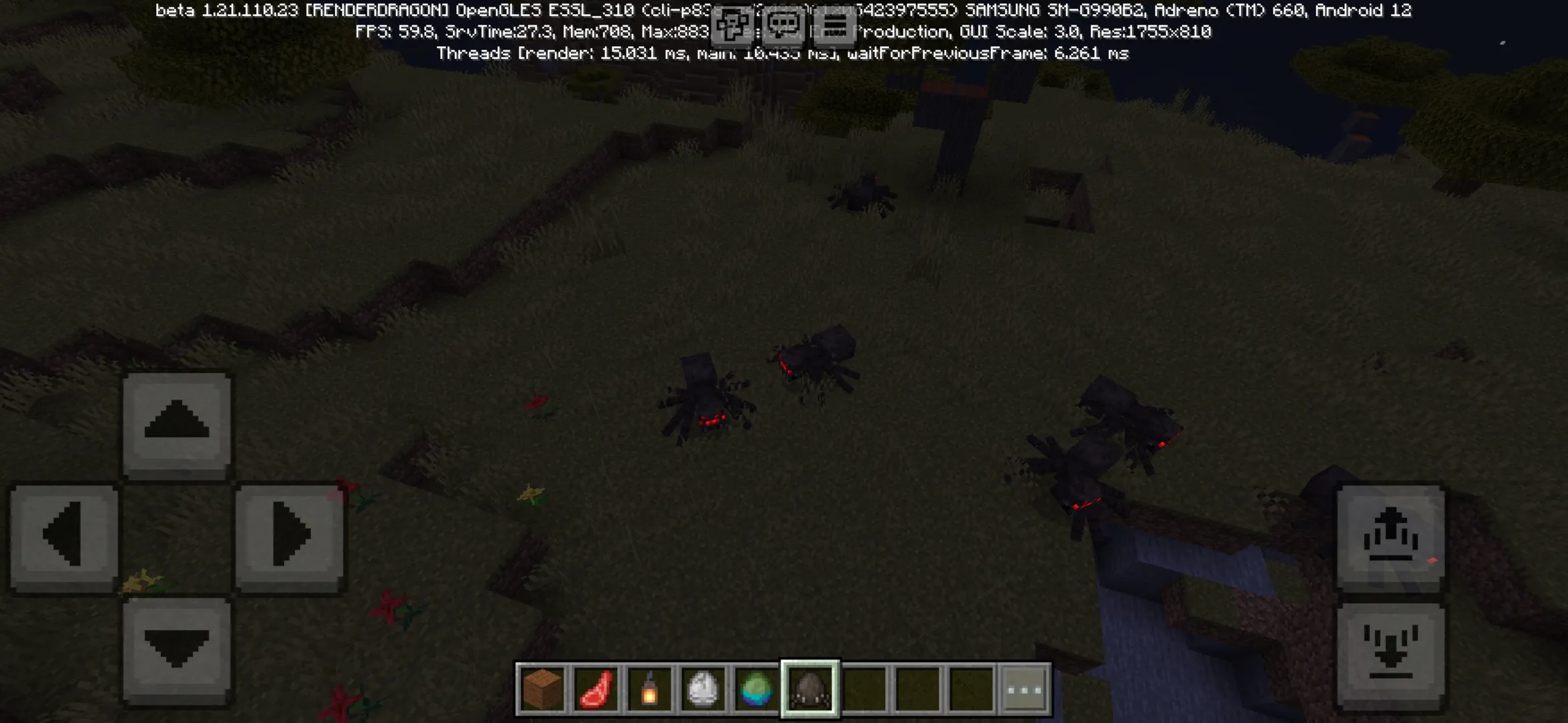 Spiders from Horde of Mobs Mod for Minecraft PE