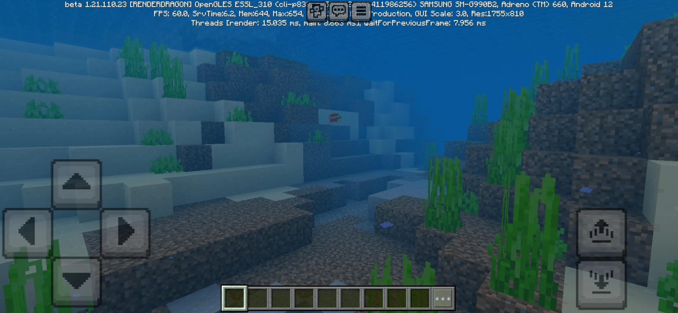 Underwater from Bare Bones Texture Pack for Minecraft PE