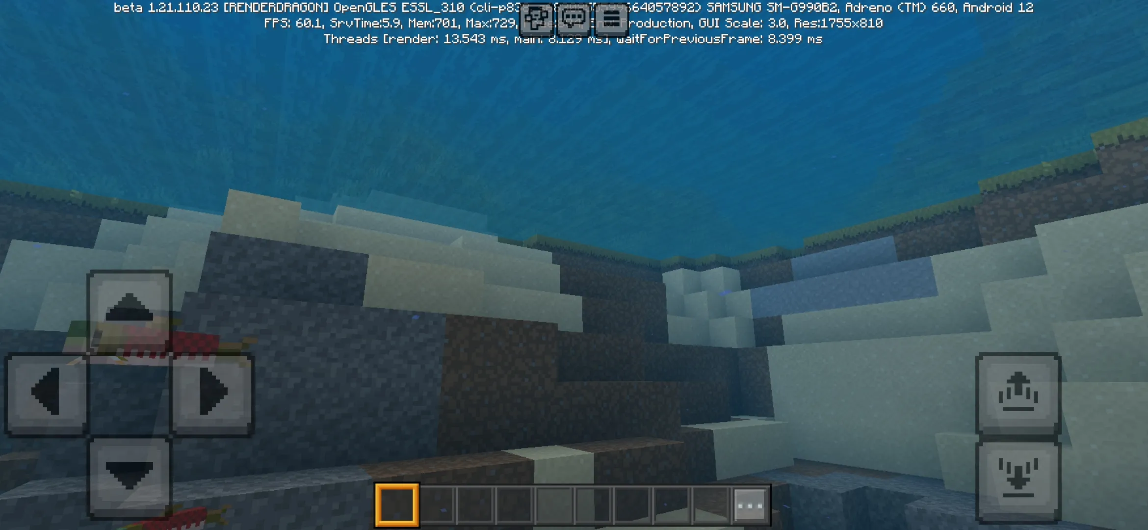 Underwater from Smooth Pixels Texture Pack for Minecraft PE